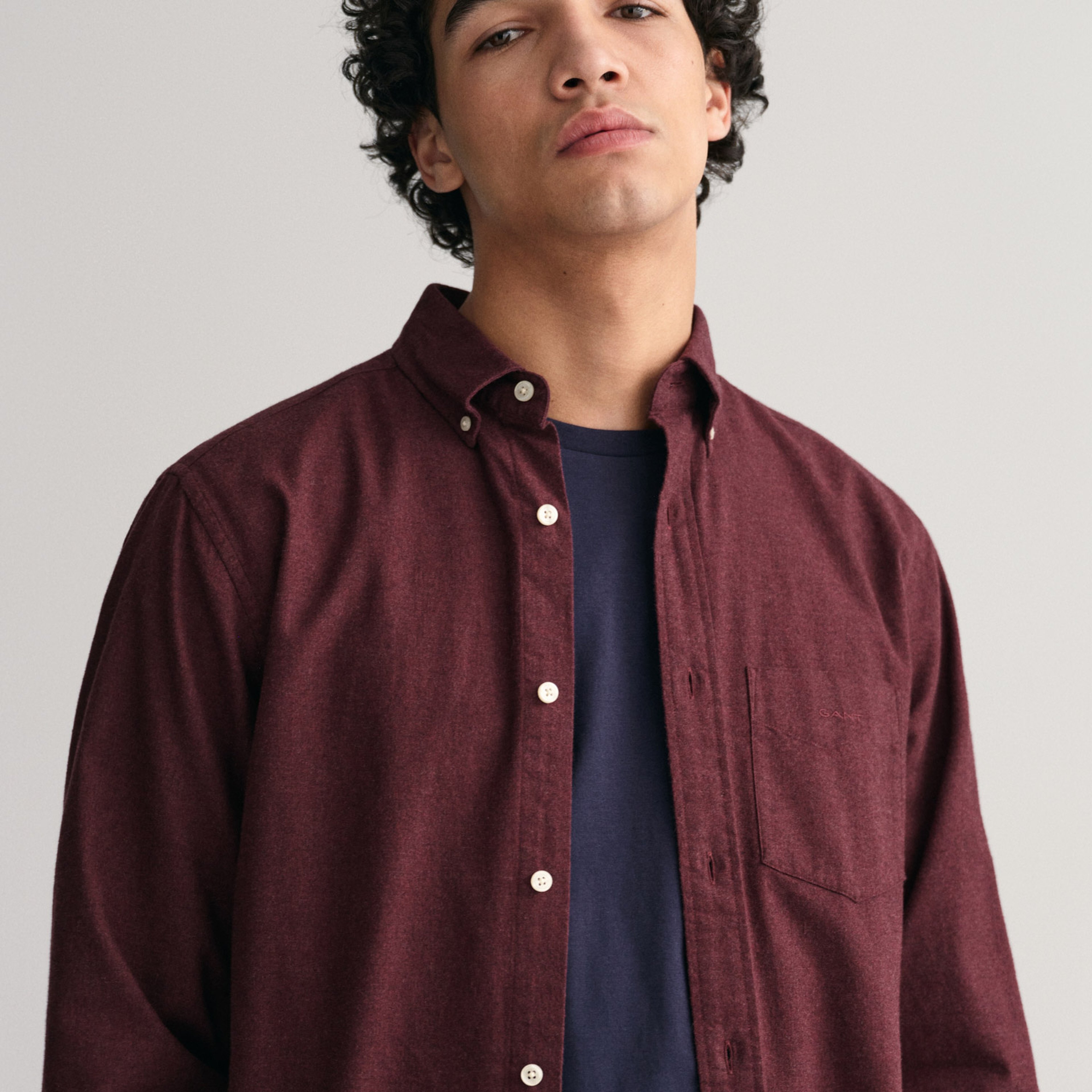 Gant Erkek Bordo Regular Fit Düğmeli Yaka Gömlek