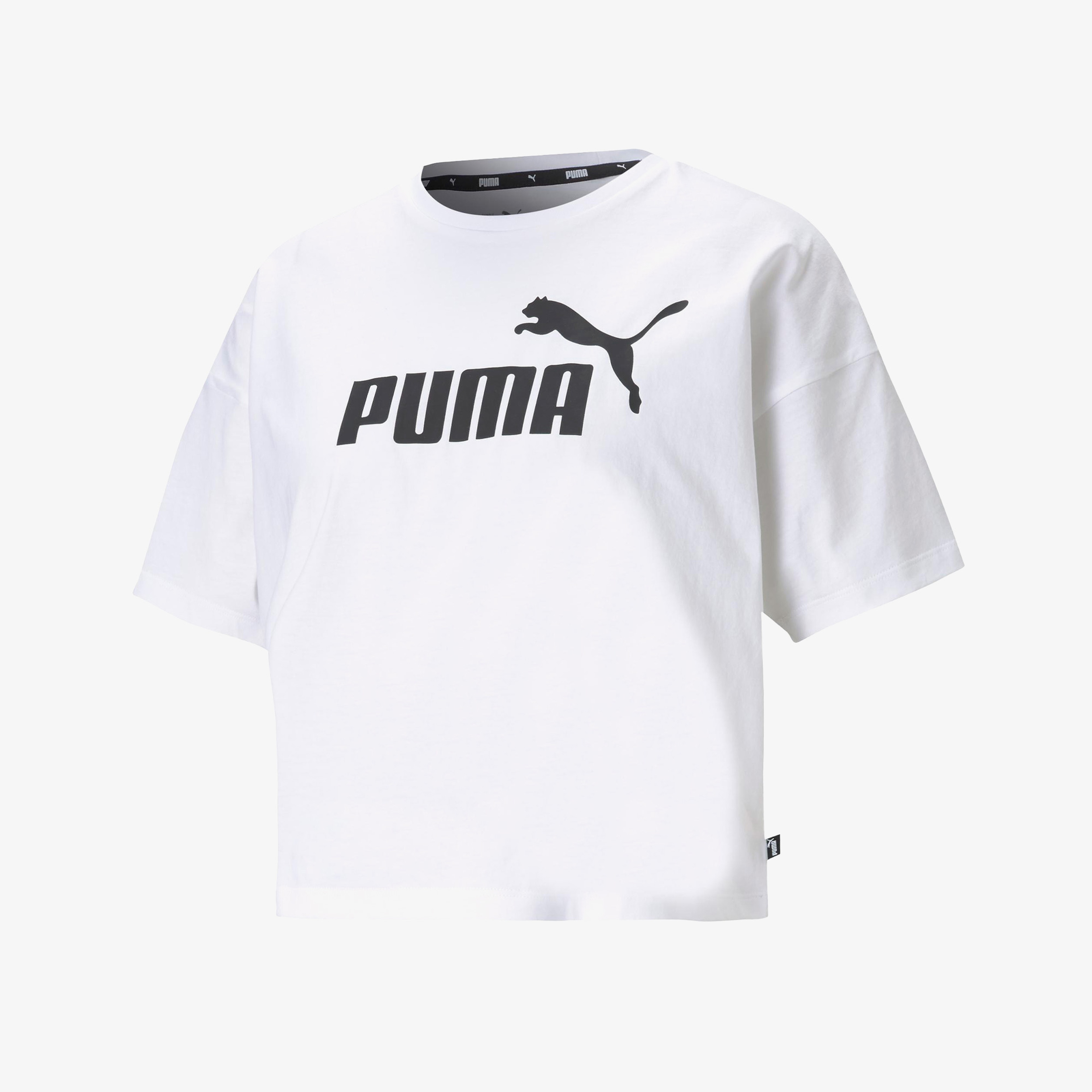 Puma Essentials Logo Kadın Beyaz T-Shirt