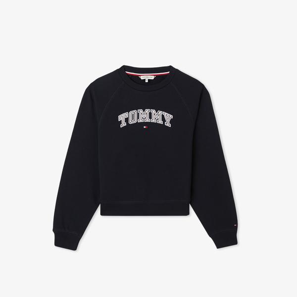 Tommy Hilfiger Varsity Embroidered Çocuk Lacivert Sweatshirt