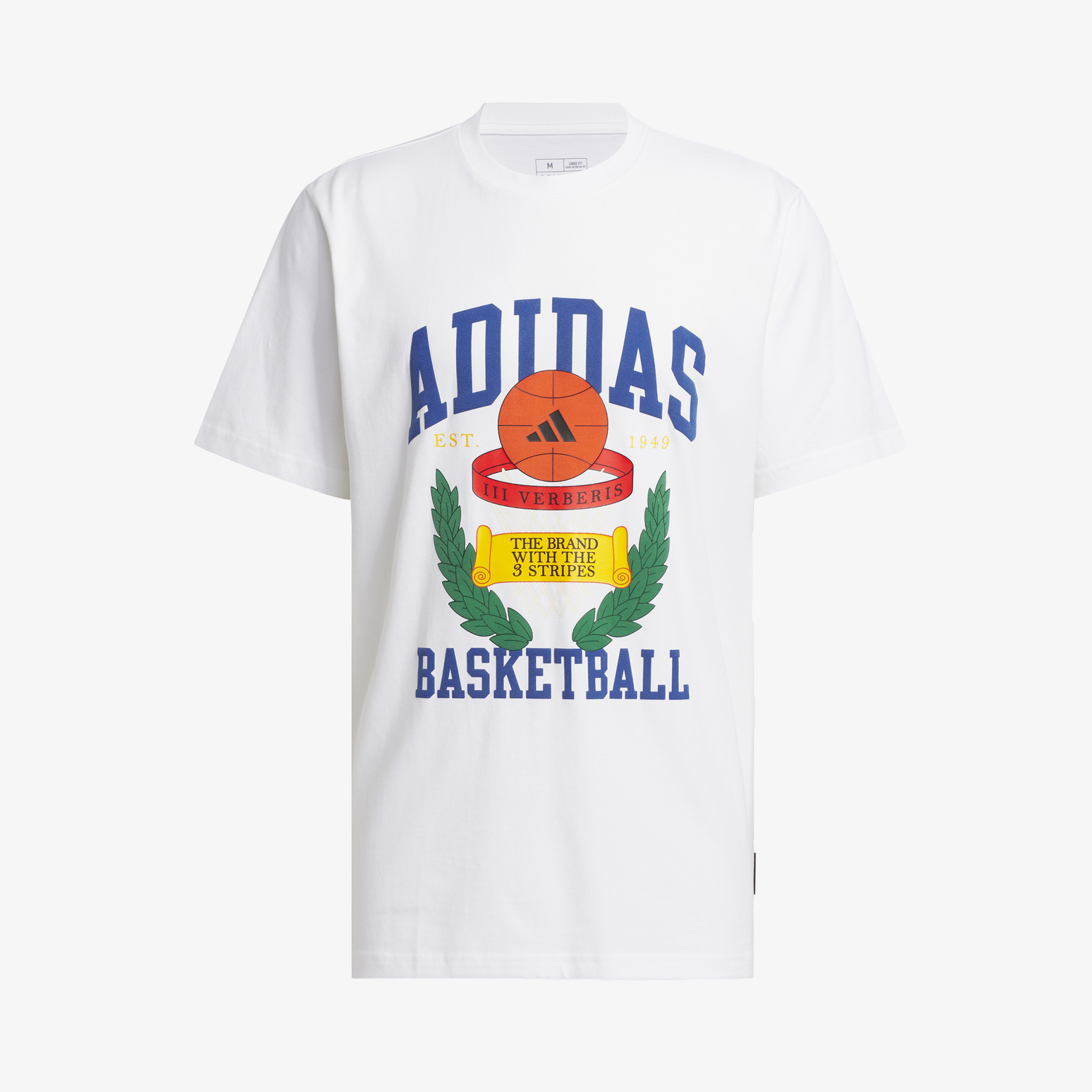adidas Crest Basketball Graphic Erkek Beyaz T-Shirt