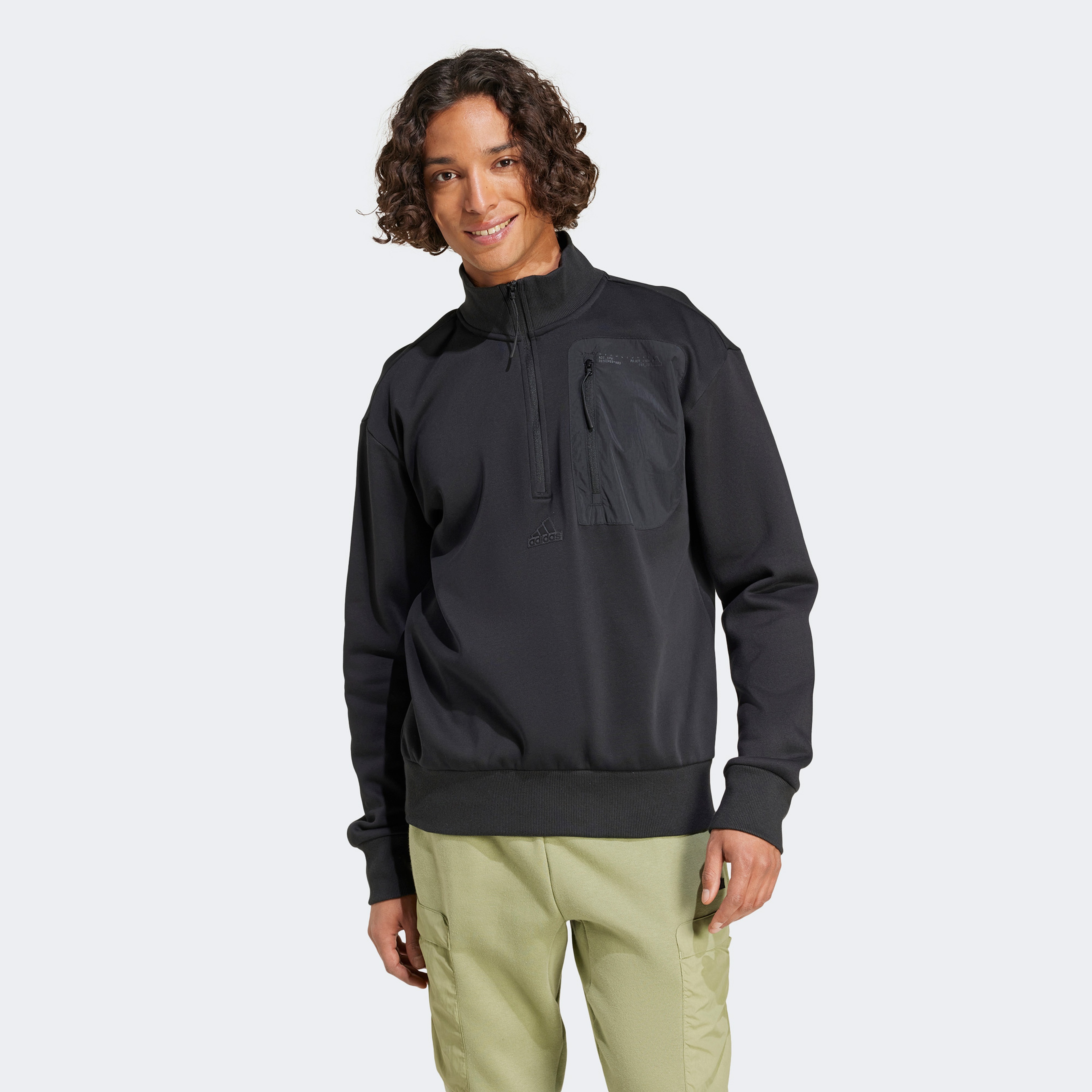 adidas City Escape Fleece Half-Zip Erkek Renkli Sweatshirt
