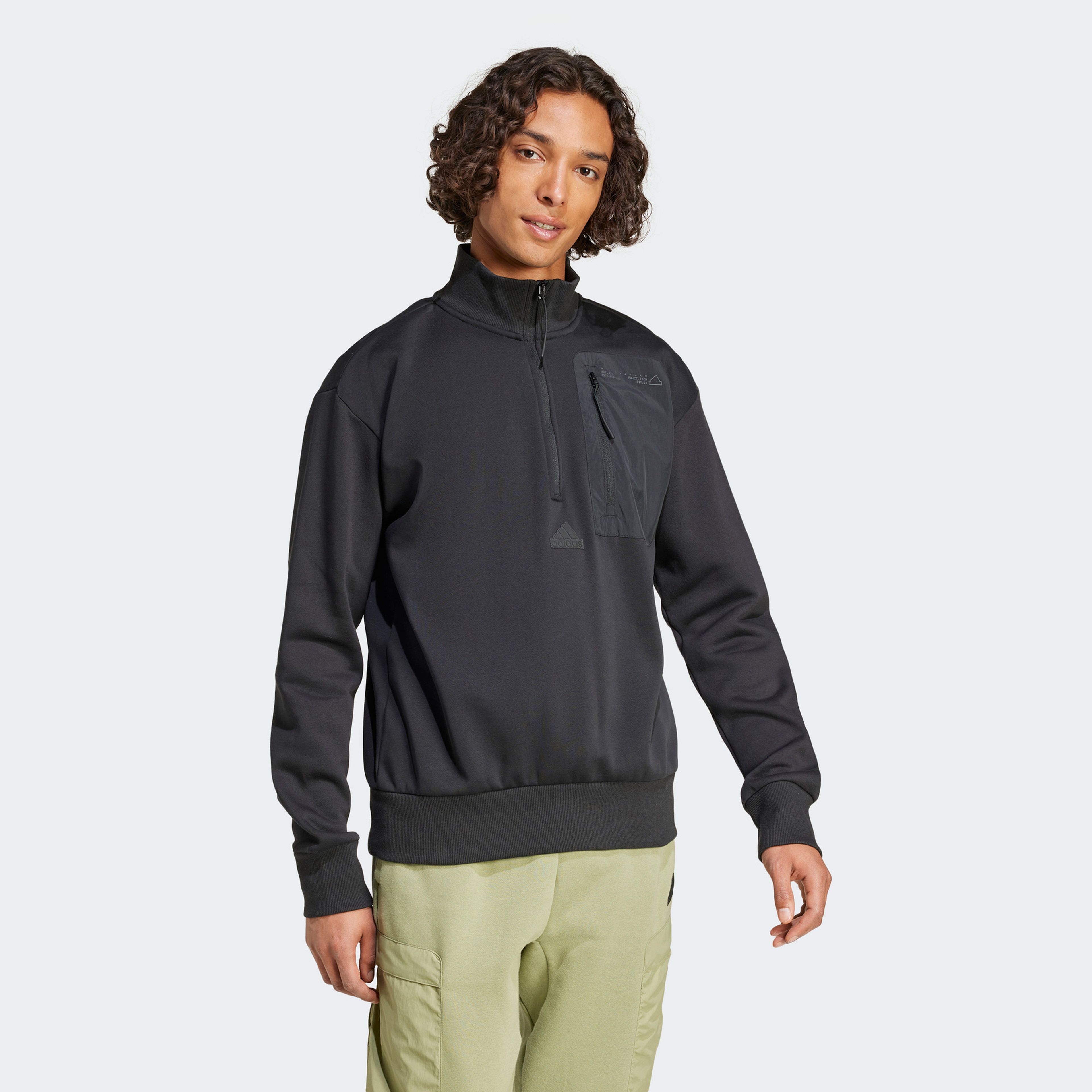 adidas City Escape Fleece Half-Zip Erkek Renkli Sweatshirt