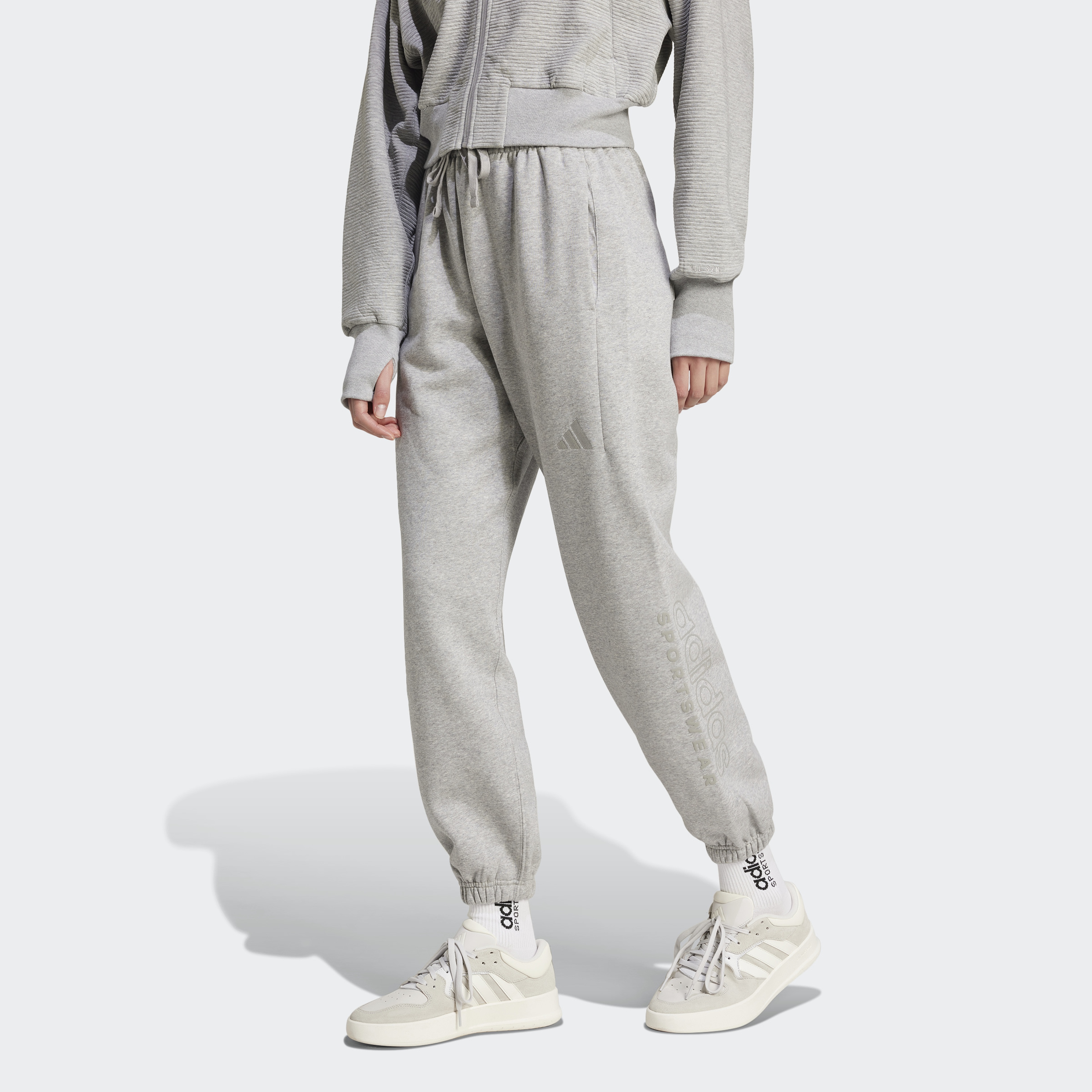 adidas All Szn Fleece Graphic Loose Kadın Gri Eşofman Altı