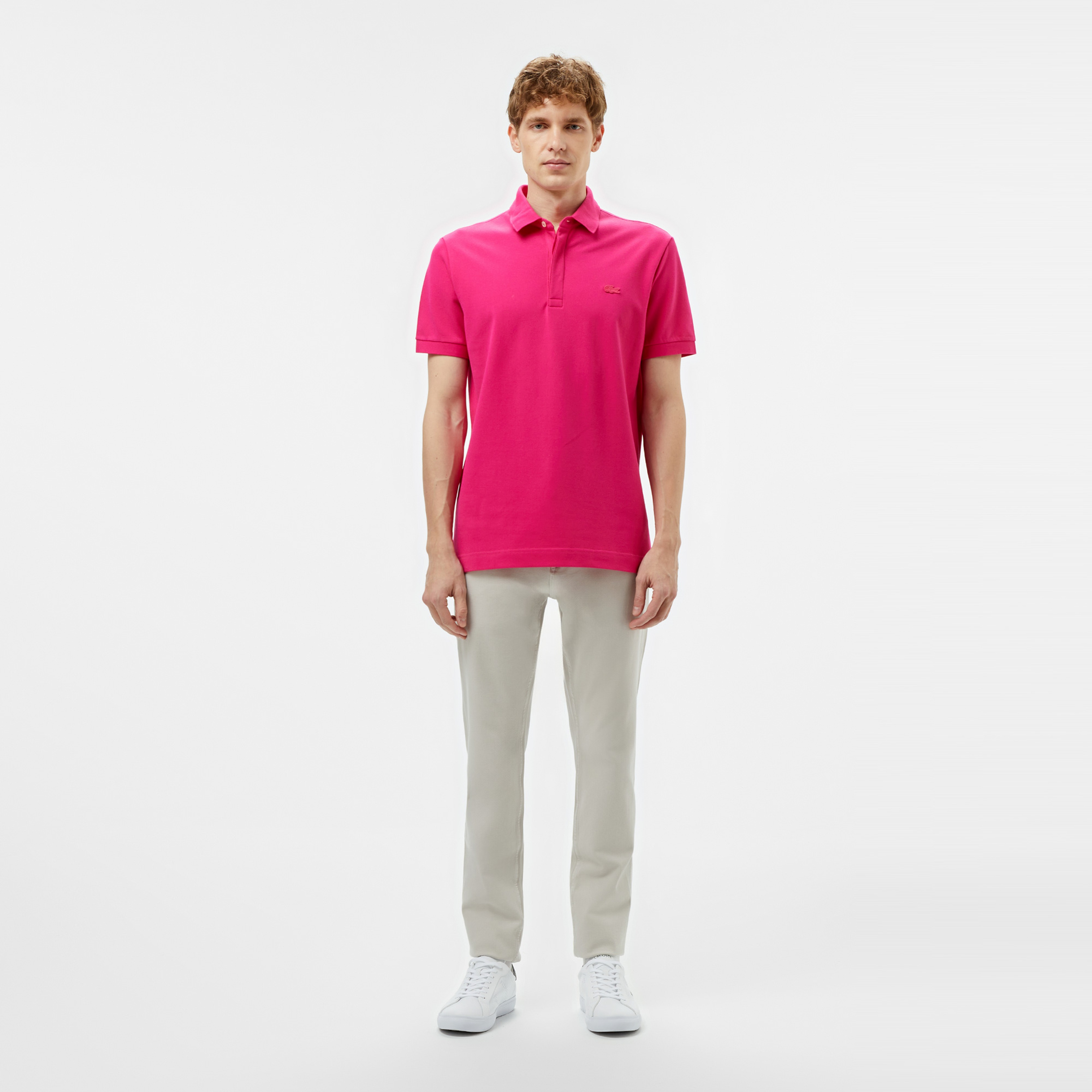 Erkek Regular Fit Pembe Paris Polo