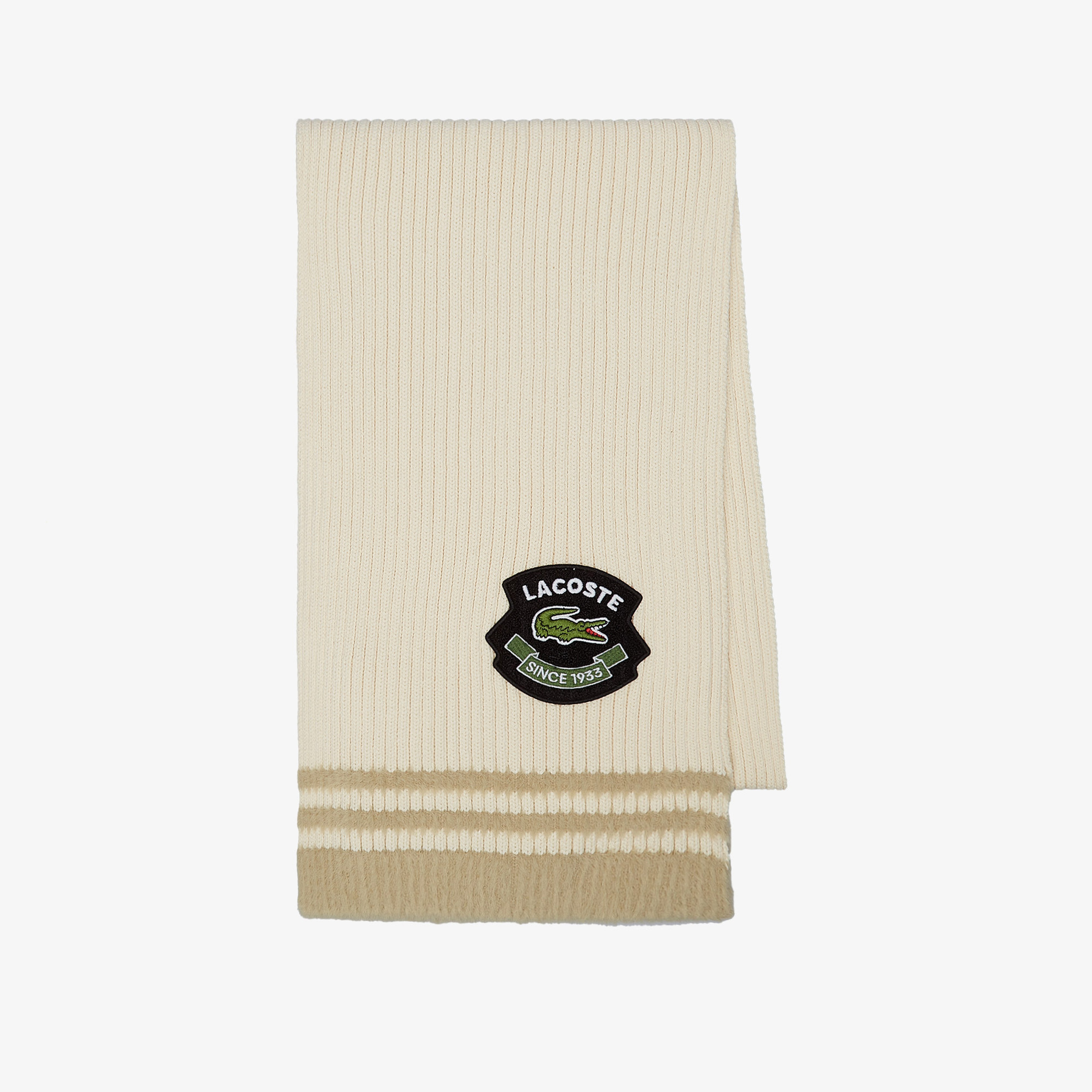 Unisex Renk Bloklu Bej Atkı