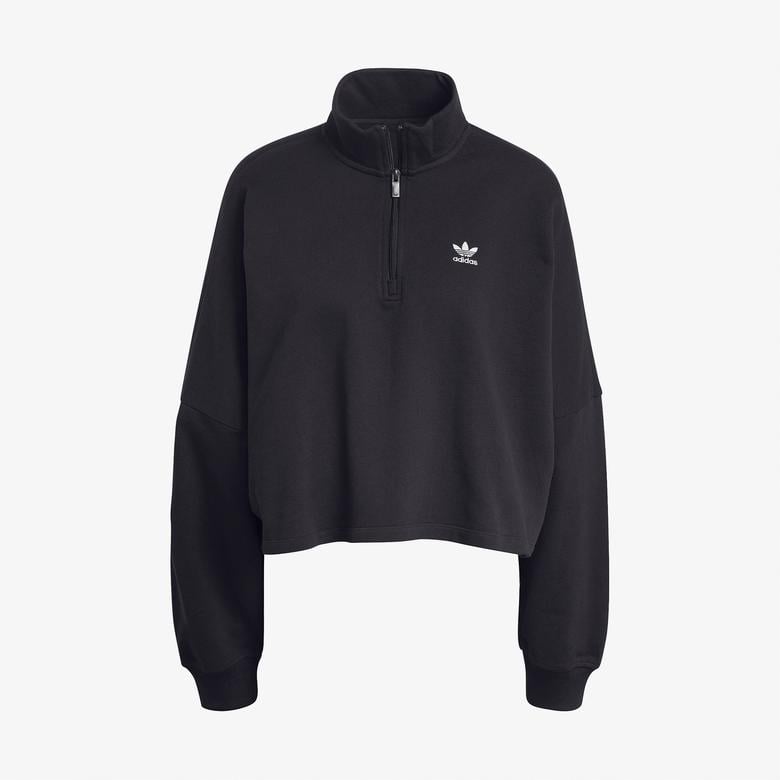 adidas Essentials Fleece 1/2 Zip Kadın Siyah Sweatshirt