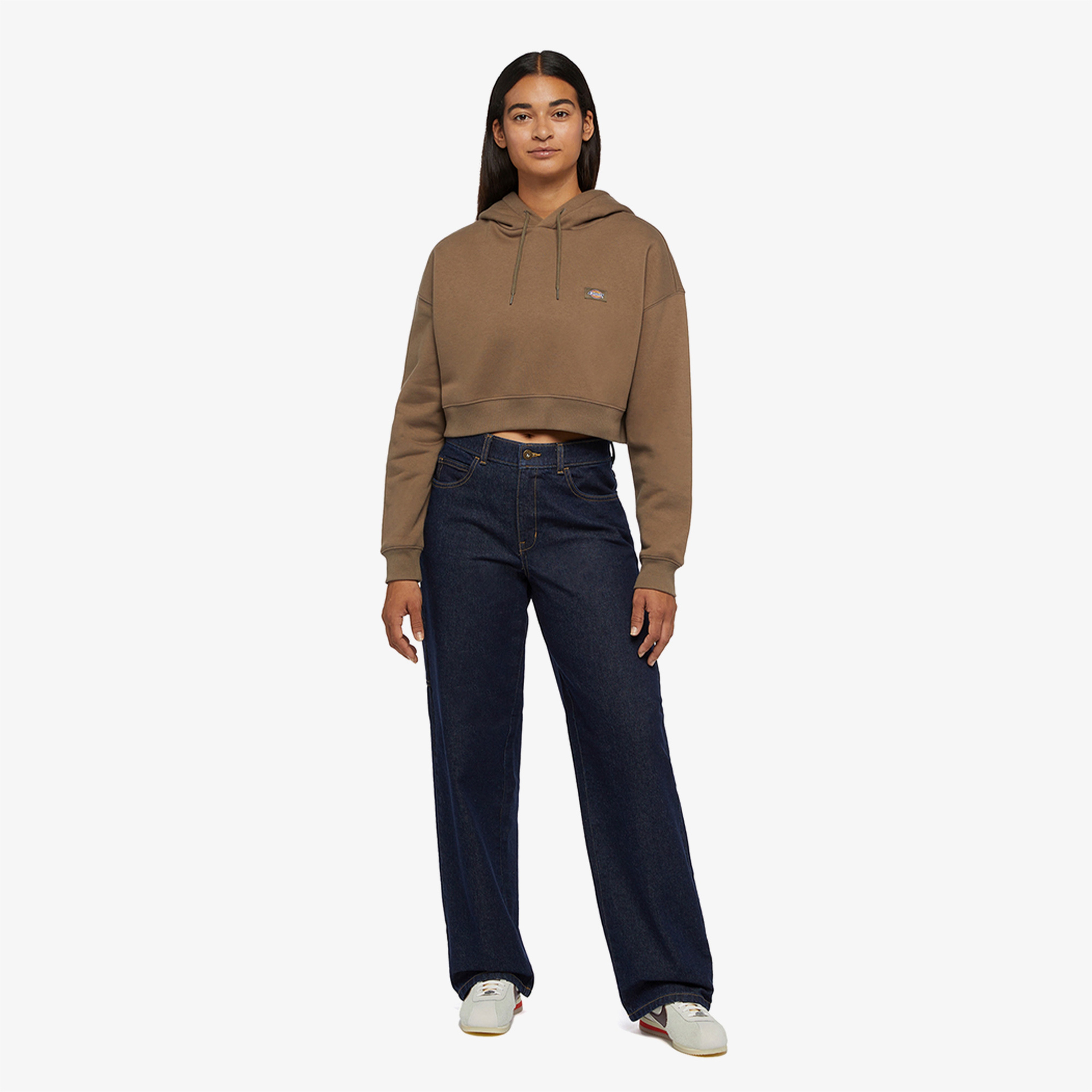 Dickies Oakport Cropped Kadın Kahverengi Hoodie