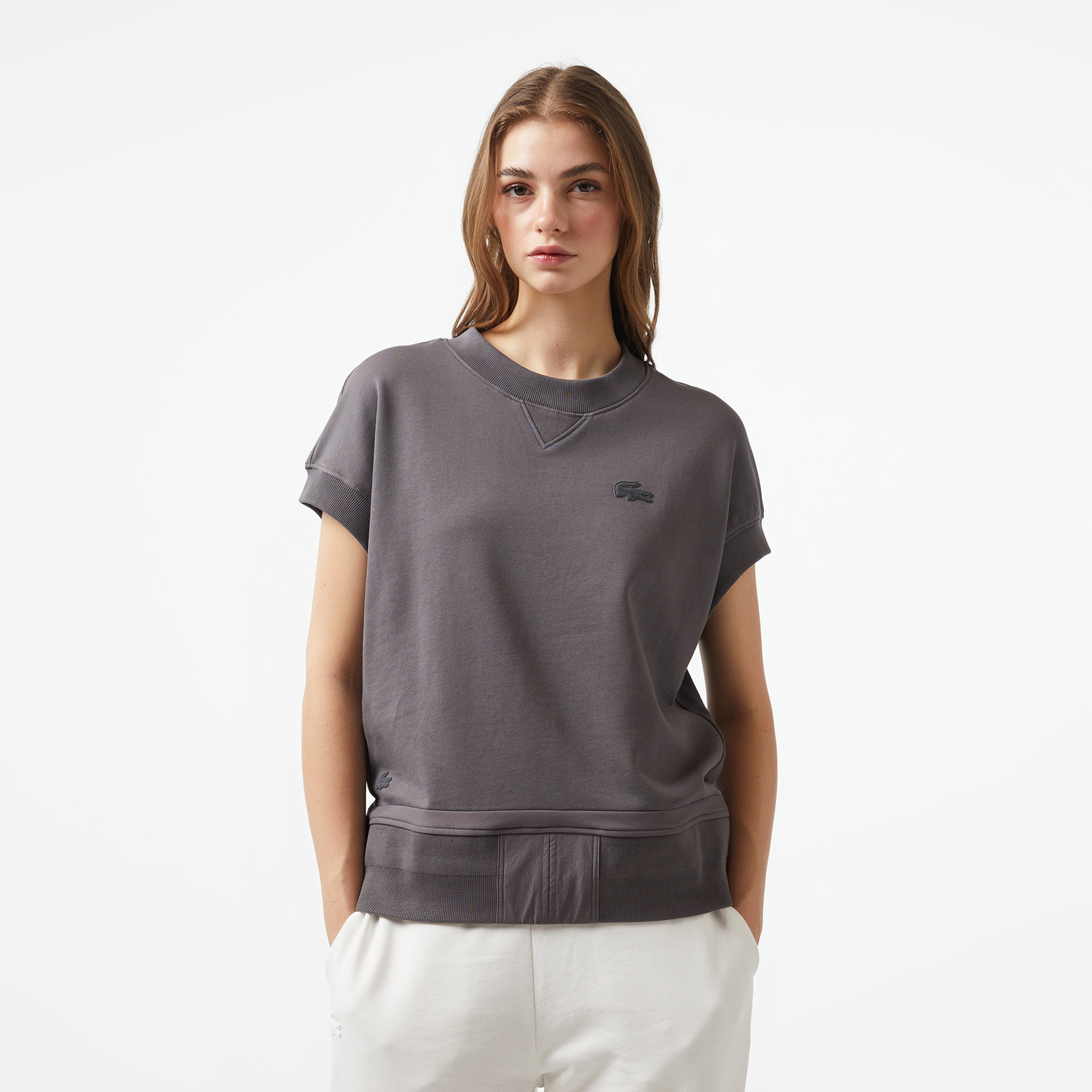Lacoste x House of SuperStep Kadın Siyah T-Shirt