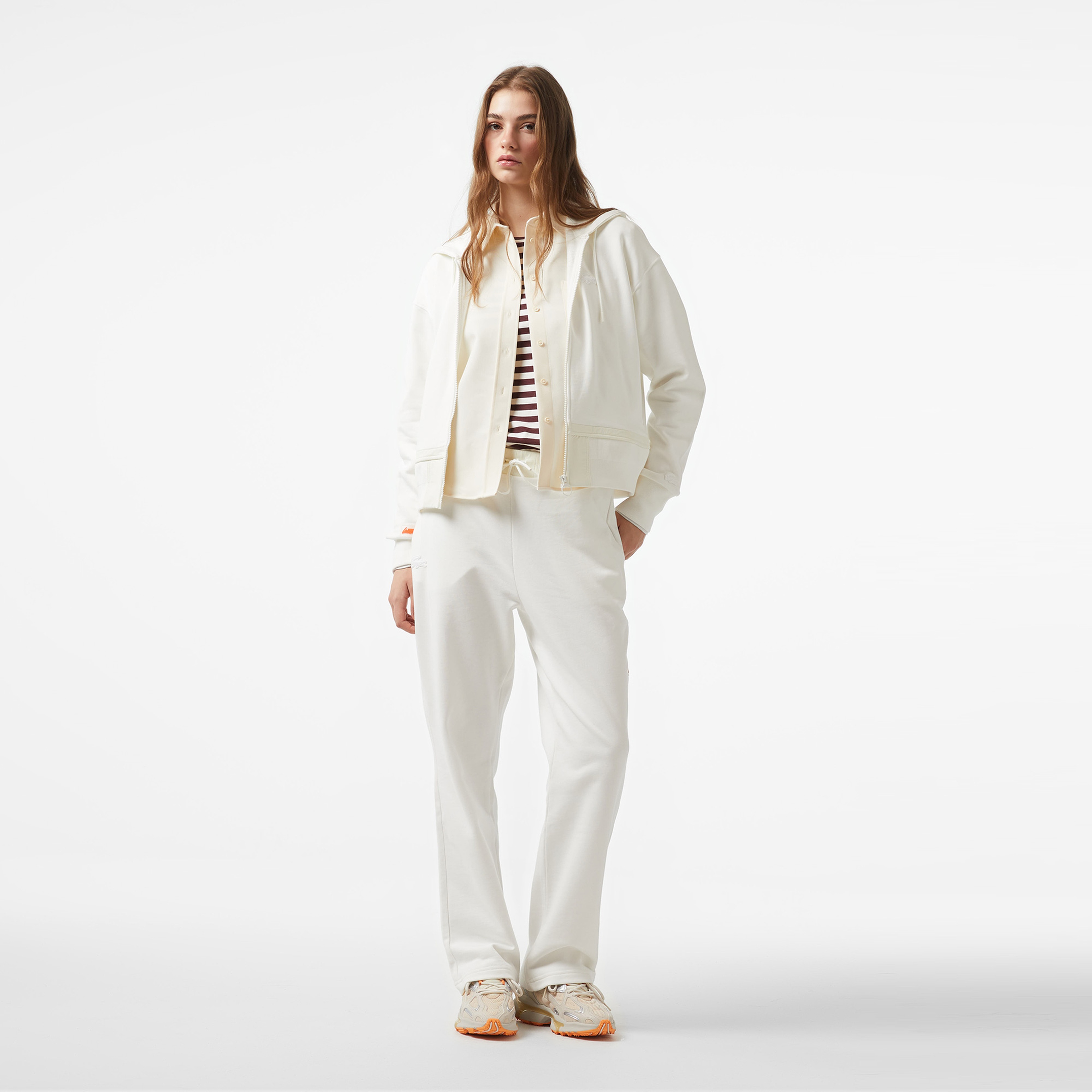 Lacoste x House of SuperStep Kadın Krem Hoodie