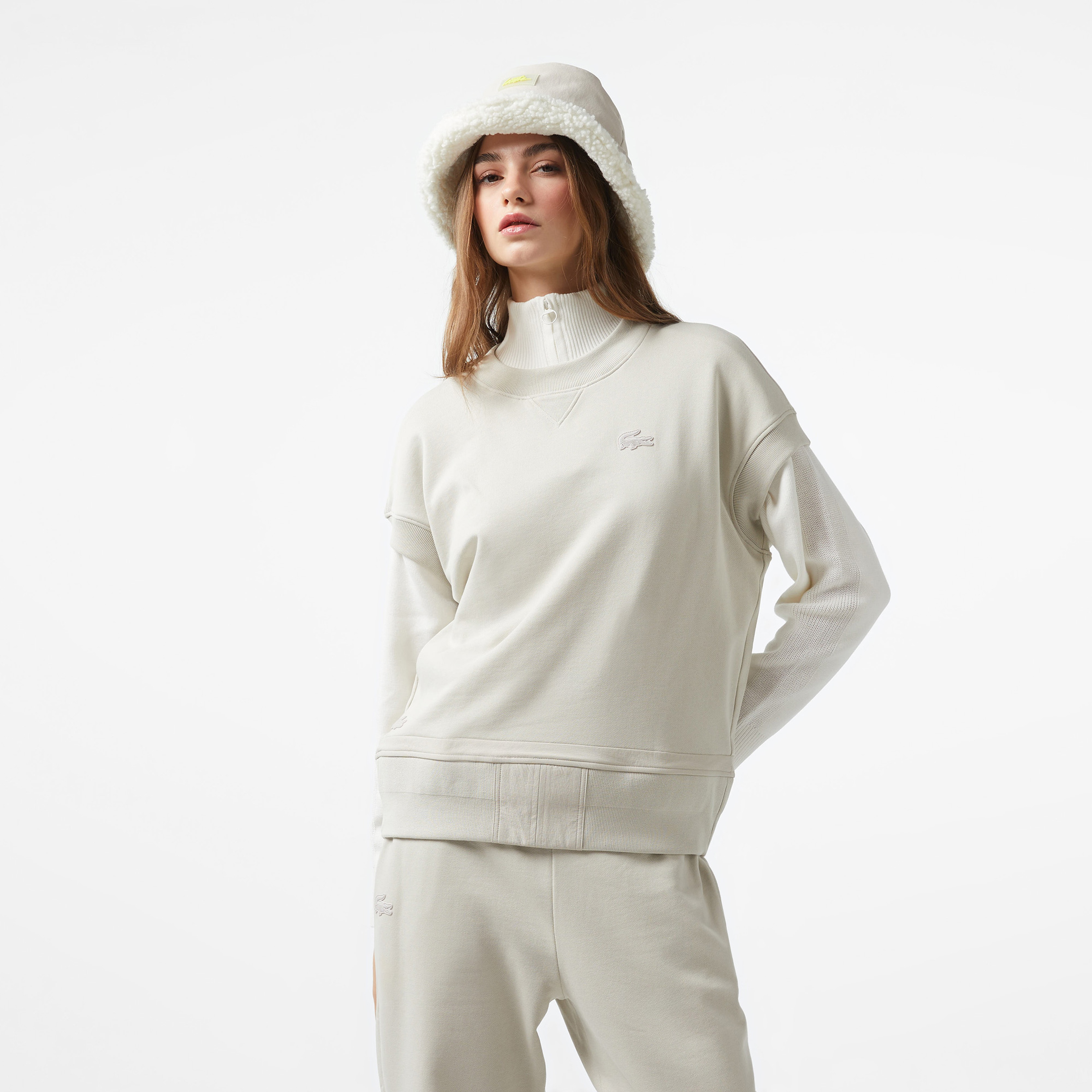 Lacoste x House of SuperStep Kadın Gri T-Shirt