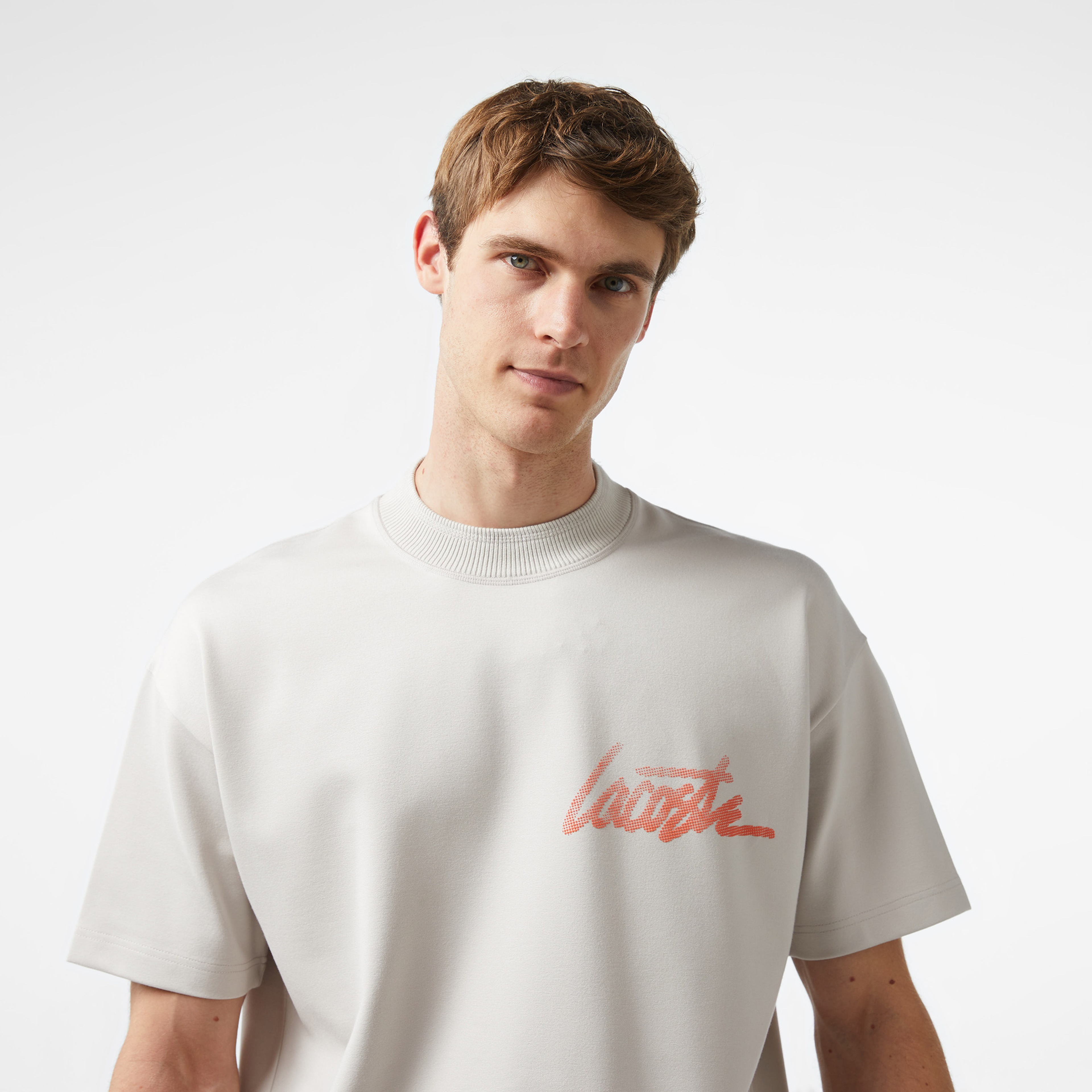 Lacoste x House of SuperStep Erkek Gri T-Shirt