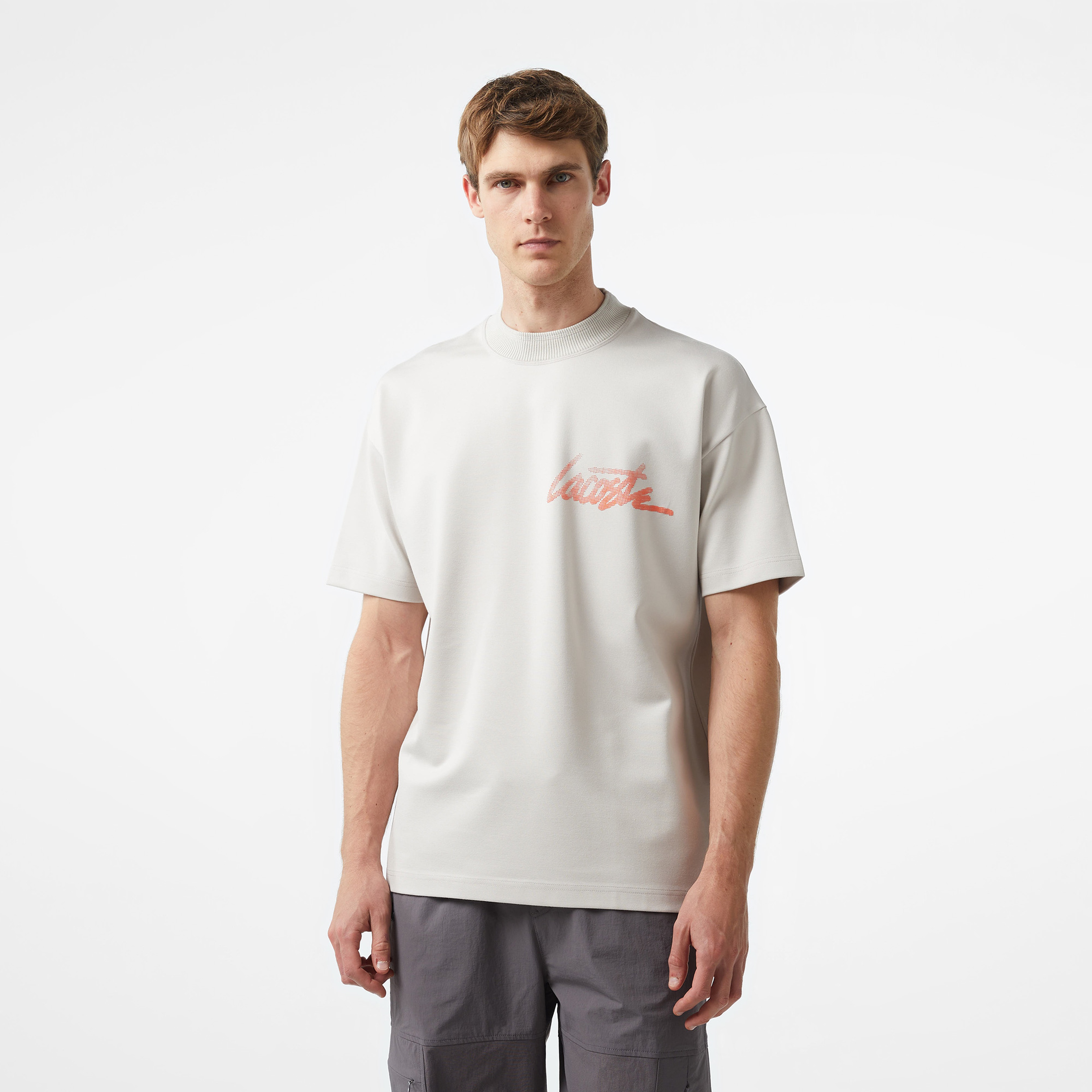 Lacoste x House of SuperStep Erkek Gri T-Shirt