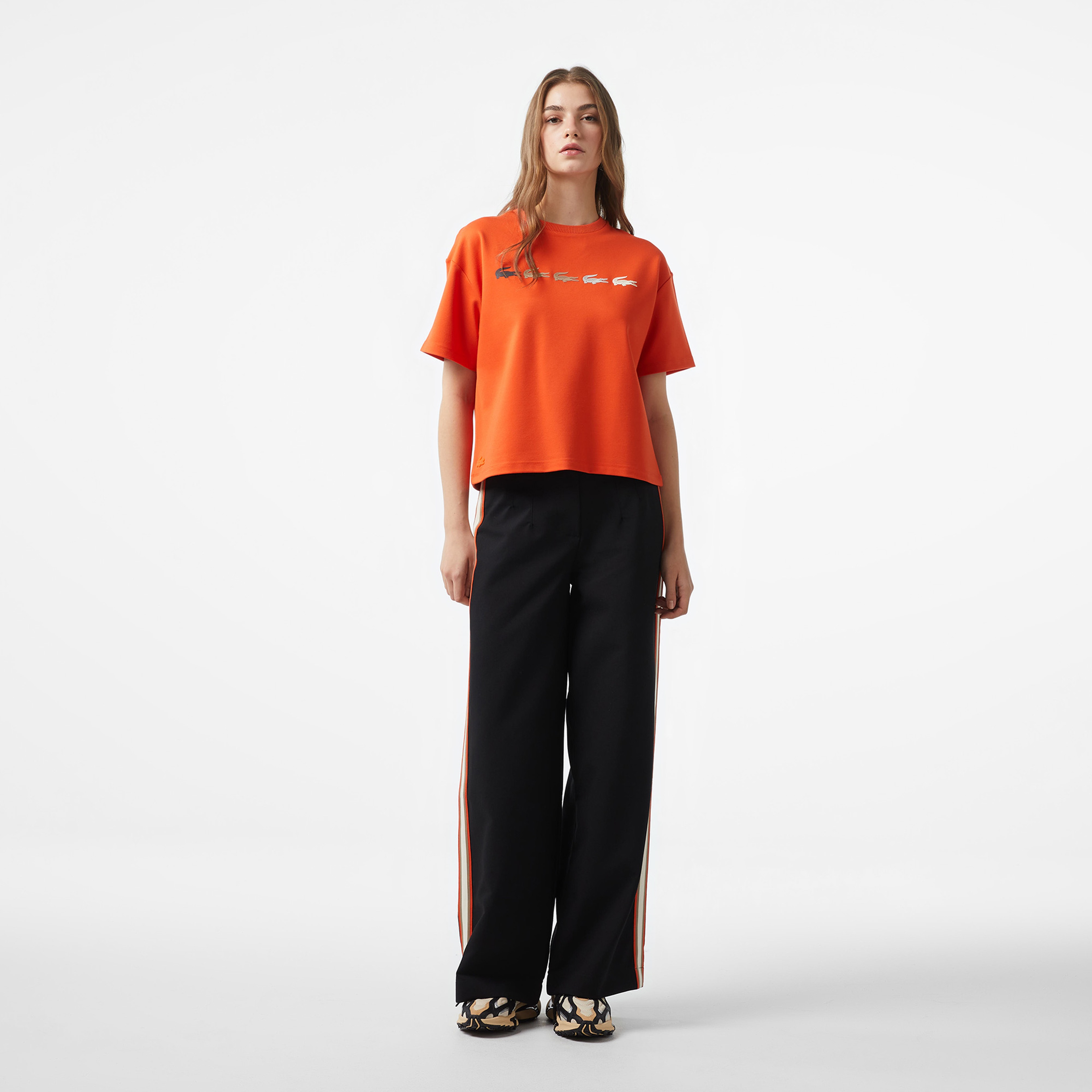 Lacoste x House of SuperStep Kadın Kırmızı T-Shirt