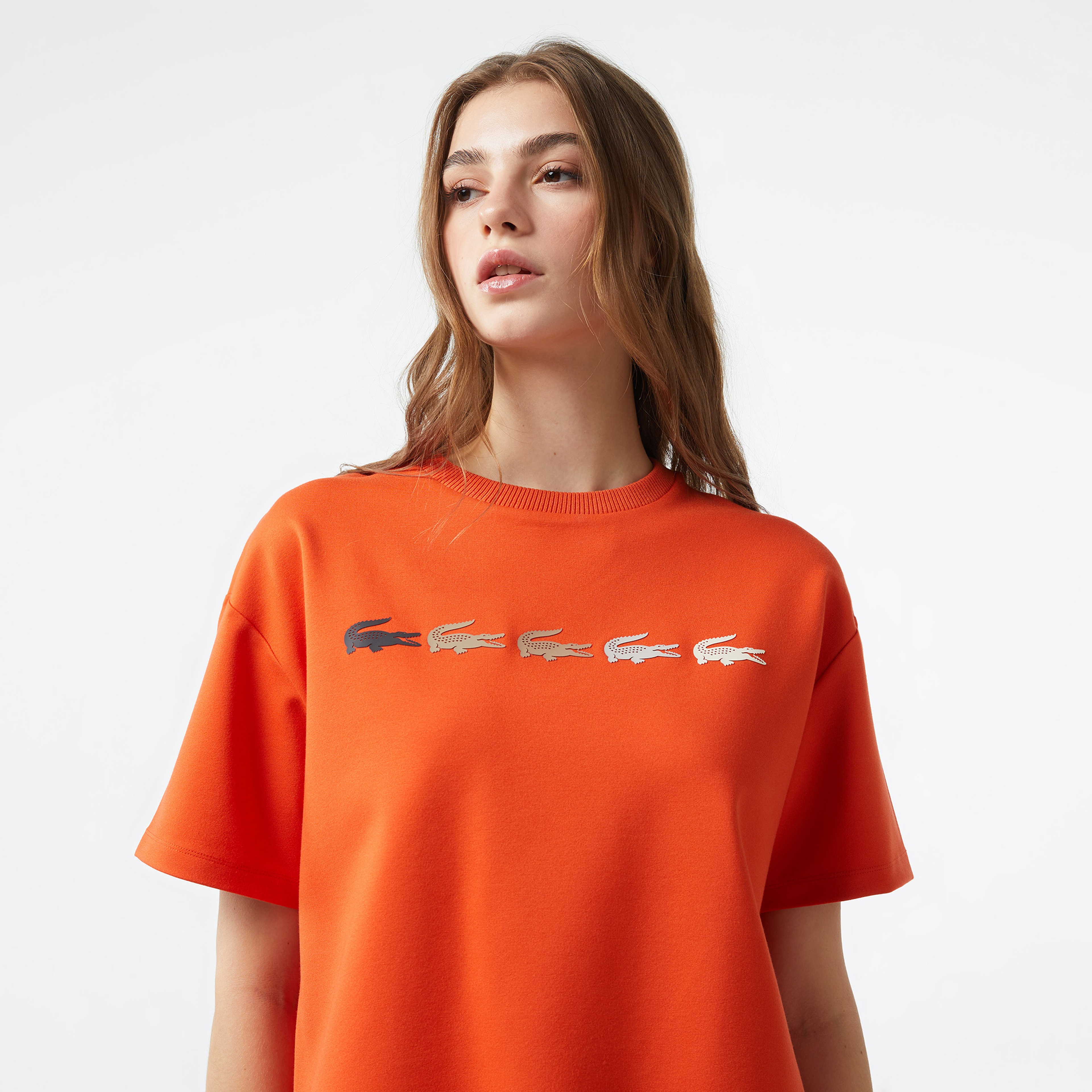 Lacoste x House of SuperStep Kadın Kırmızı T-Shirt