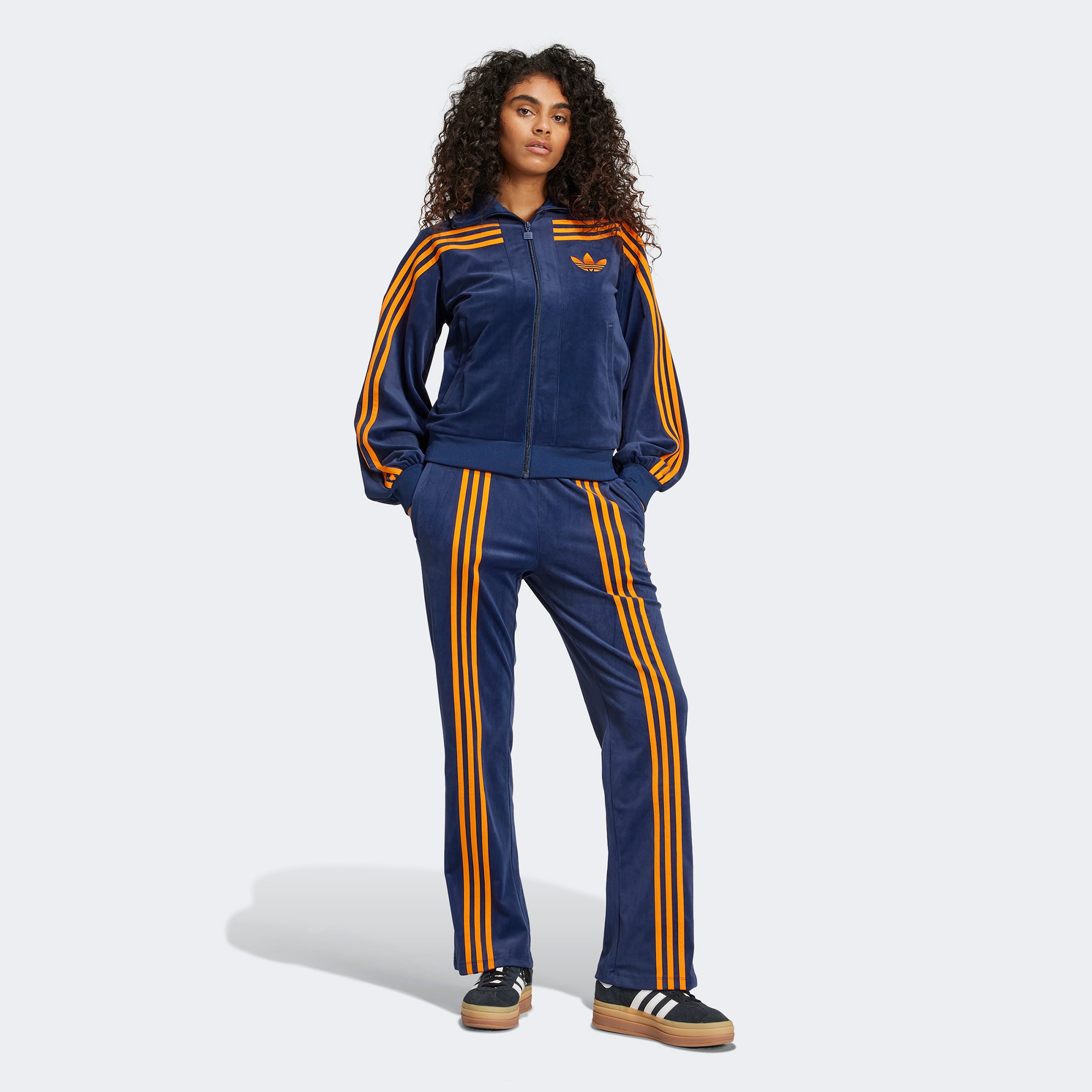 adidas 70S Velour Kadın Günlük Mavi Ceket
