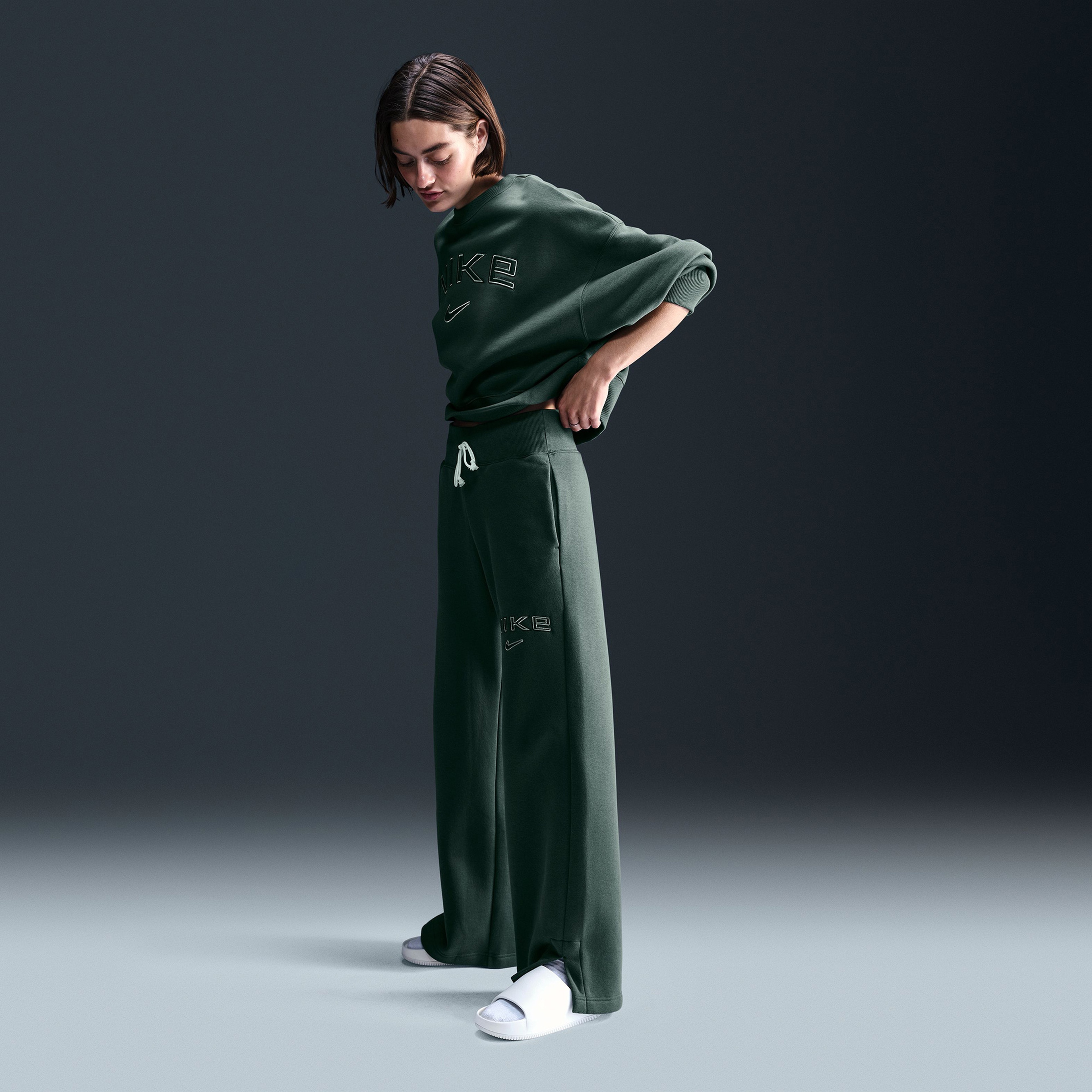 Nike Sportswear Phoenix Fleece Kadın Yeşil Eşofman Altı