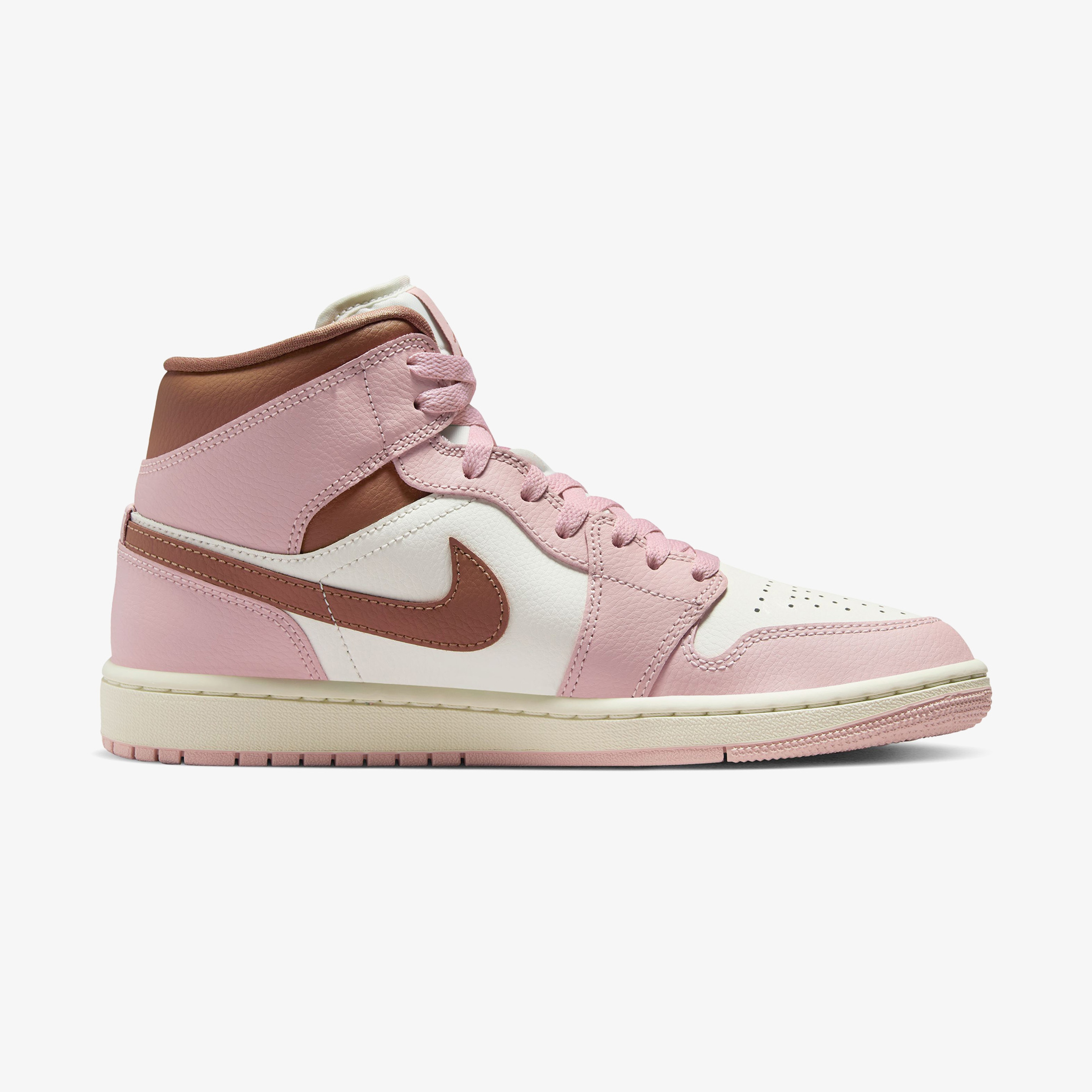 Nike Air Jordan 1 Mid Pink Sail Kadın Pembe/Beyaz Sneaker