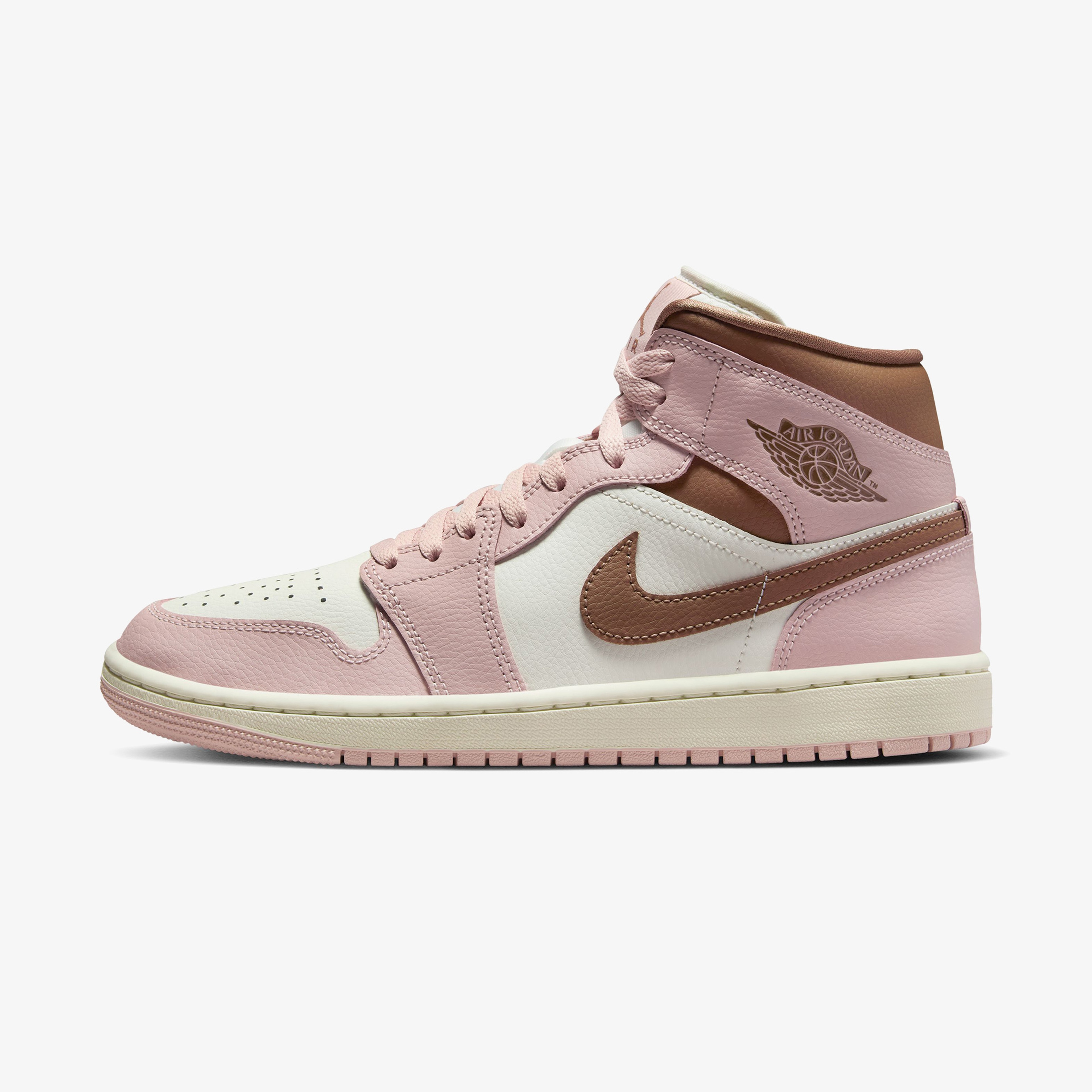 Nike Air Jordan 1 Mid Pink Sail Kadın Pembe/Beyaz Sneaker