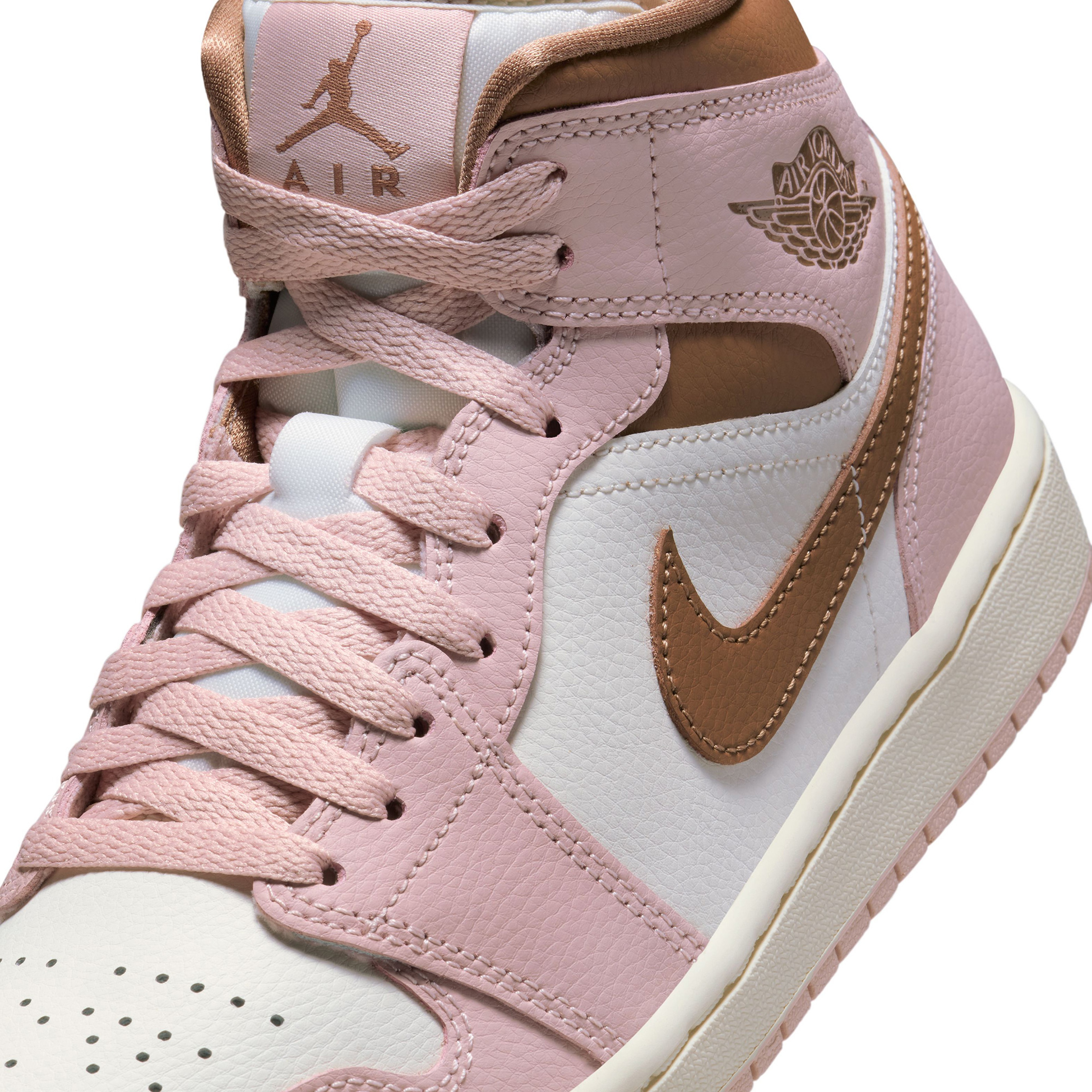 Nike Air Jordan 1 Mid Pink Sail Kadın Pembe/Beyaz Sneaker