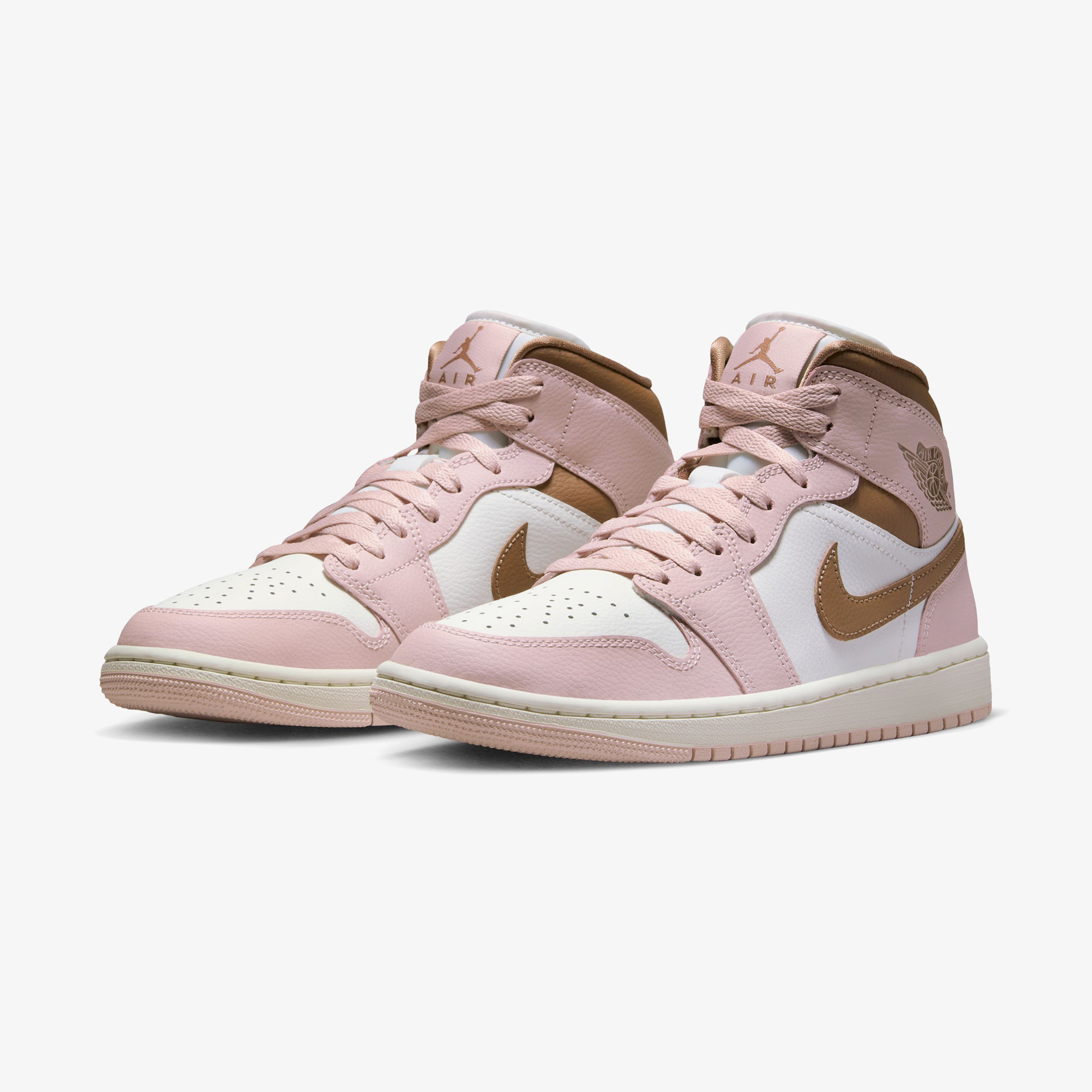 Nike Air Jordan 1 Mid Pink Sail Kadın Pembe/Beyaz Sneaker