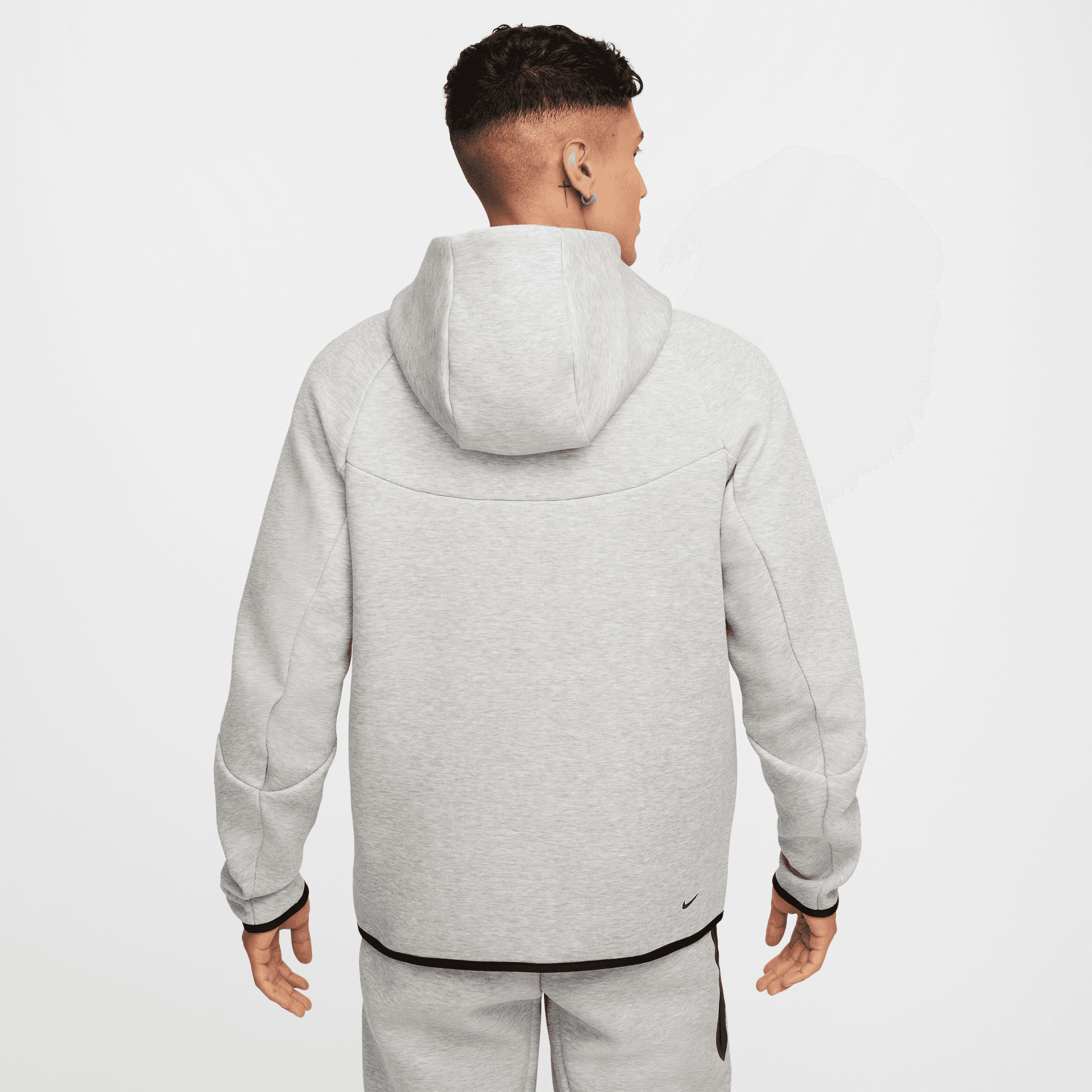 Nike Tech Fleece Full Zip Windrunner Erkek Gri Sweatshirt