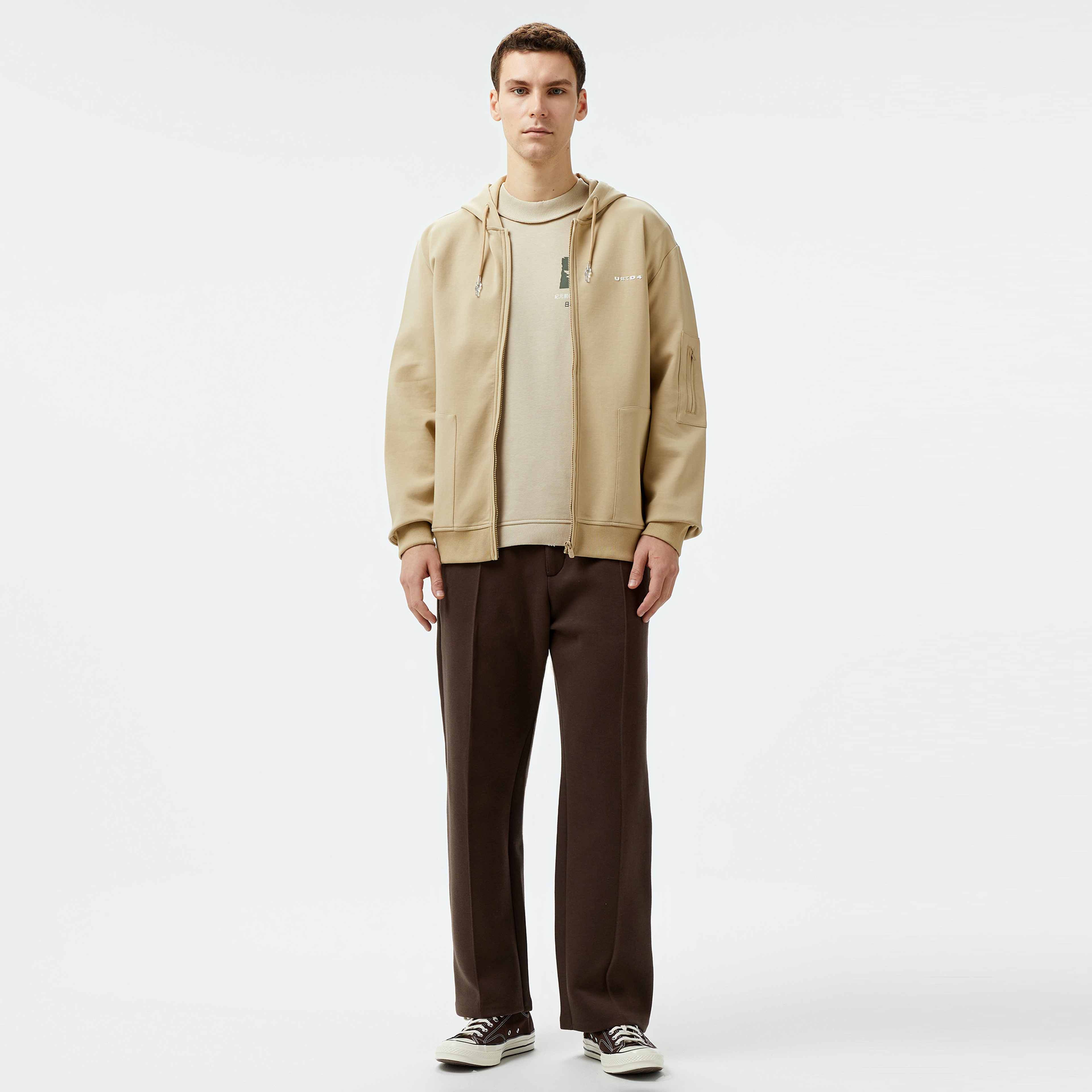 UNITED4 Erkek Bej Sweatshirt