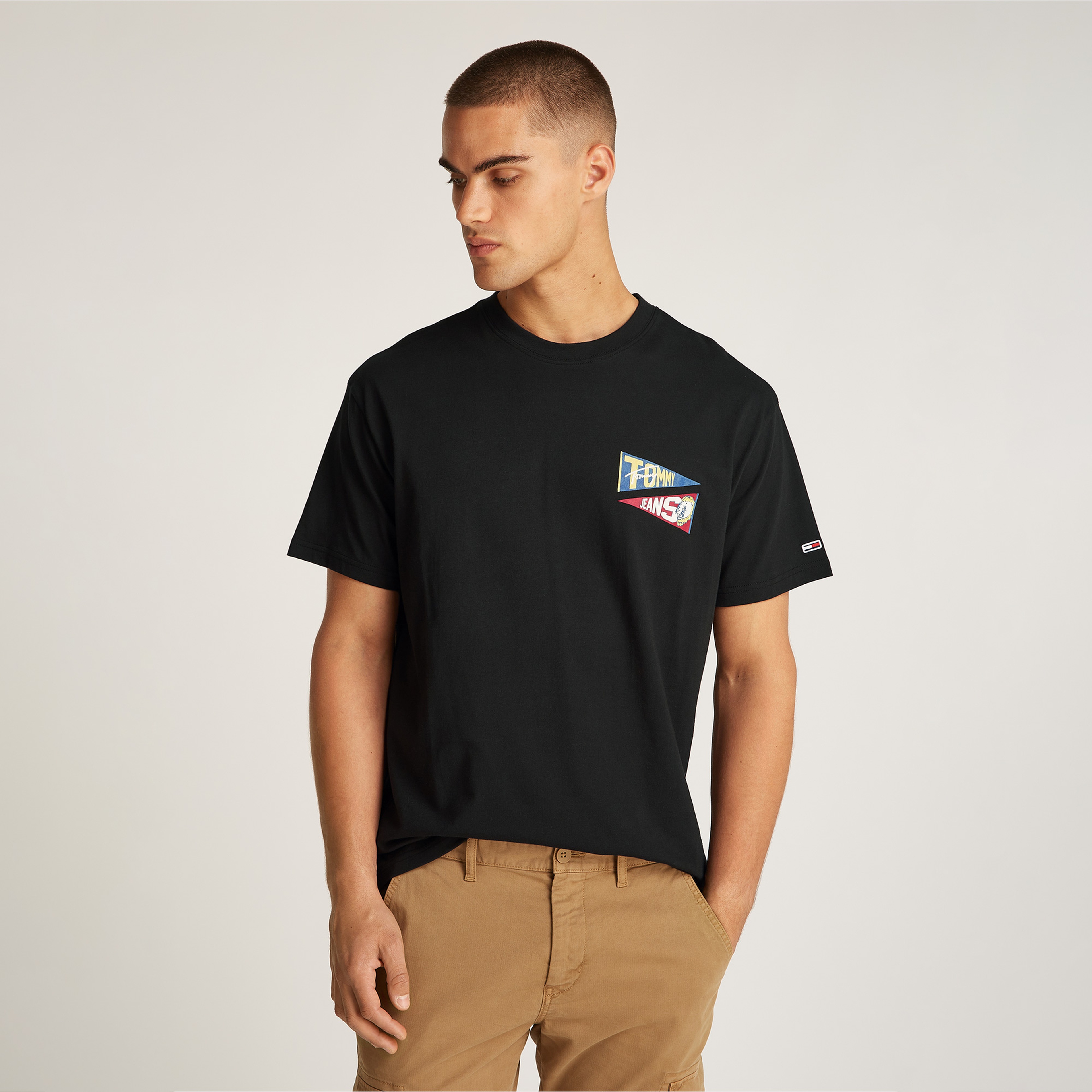 Tommy Hilfiger Tjm Rlx Uni Flag Tiger Erkek Siyah T-Shirt