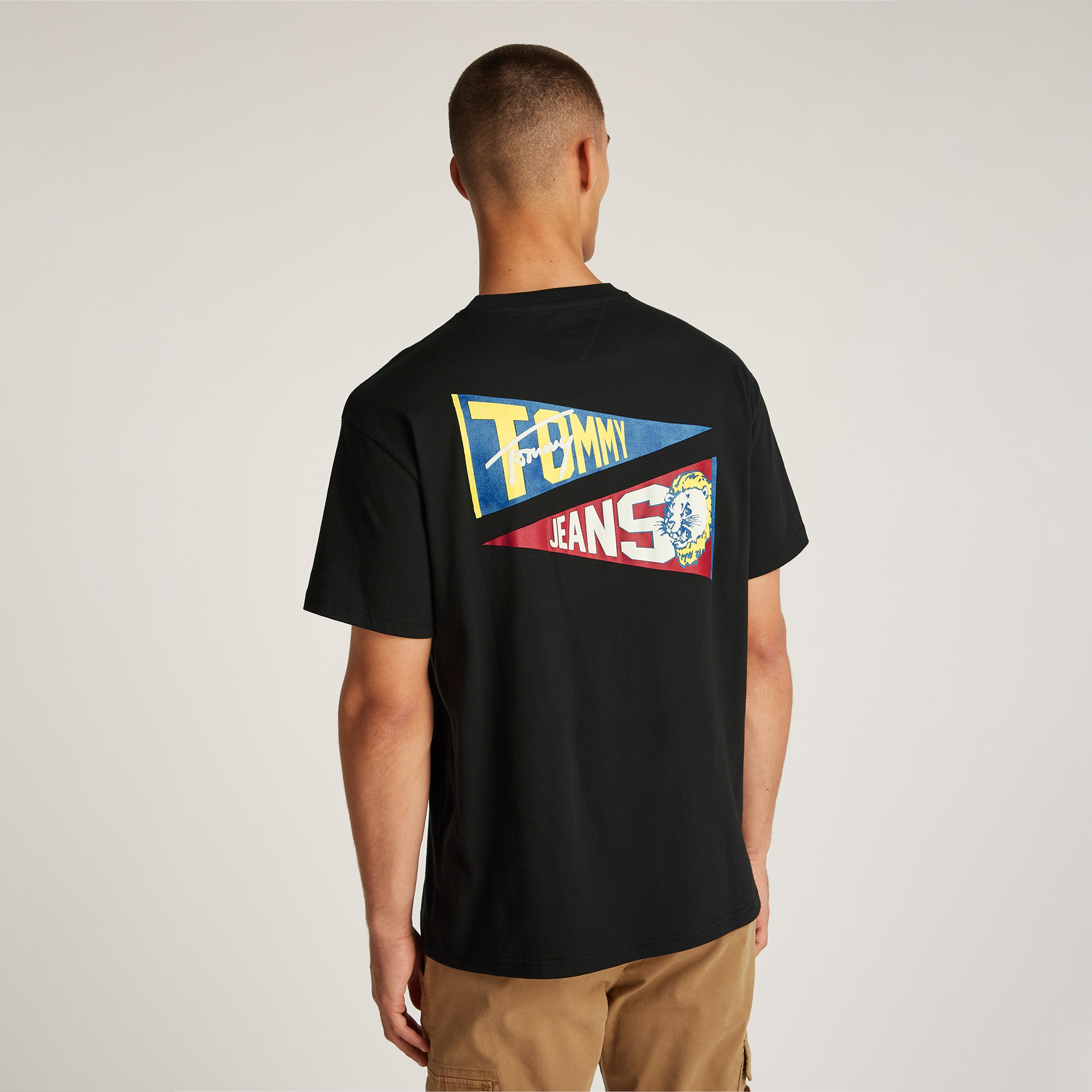 Tommy Hilfiger Tjm Rlx Uni Flag Tiger Erkek Siyah T-Shirt