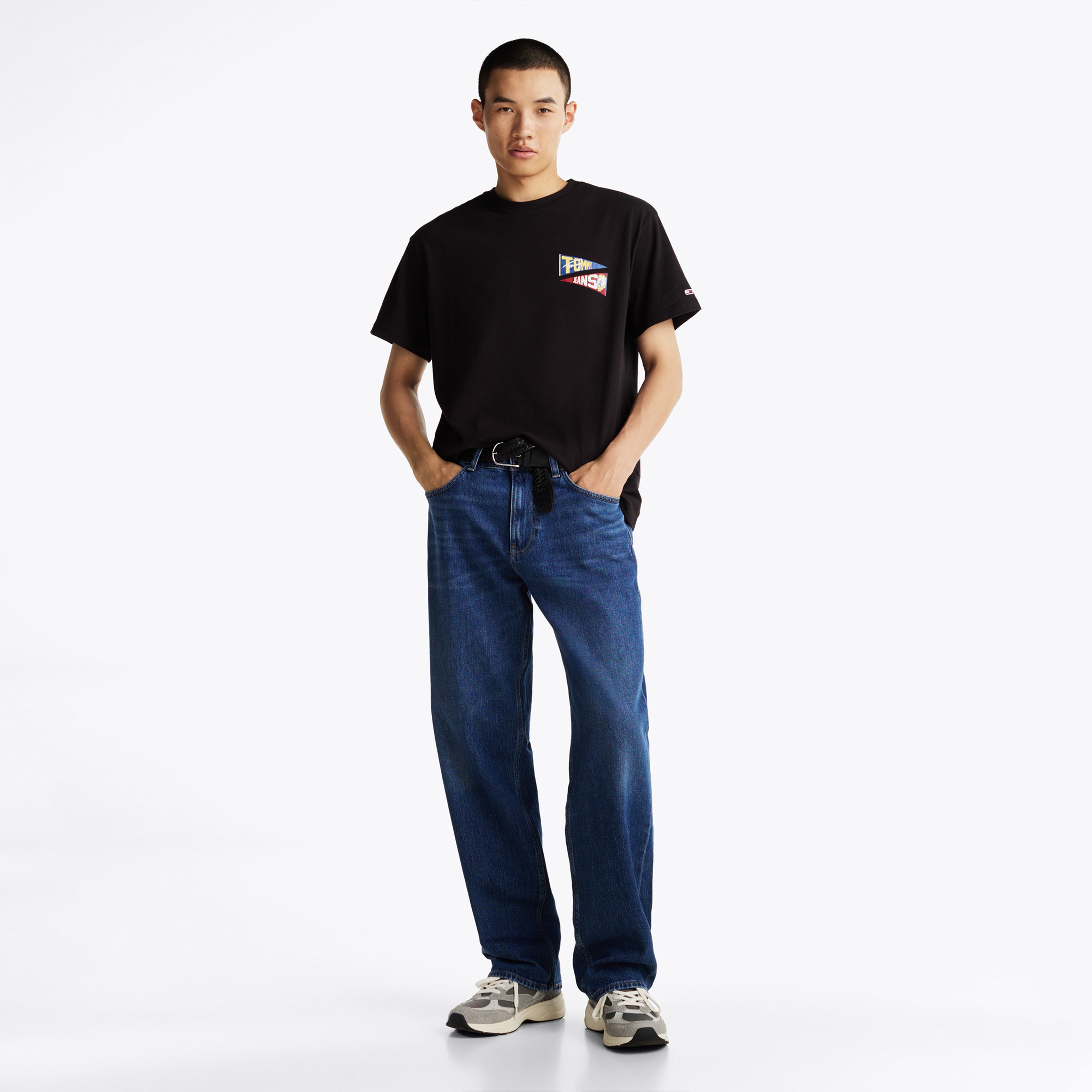 Tommy Hilfiger Tjm Rlx Uni Flag Tiger Erkek Siyah T-Shirt