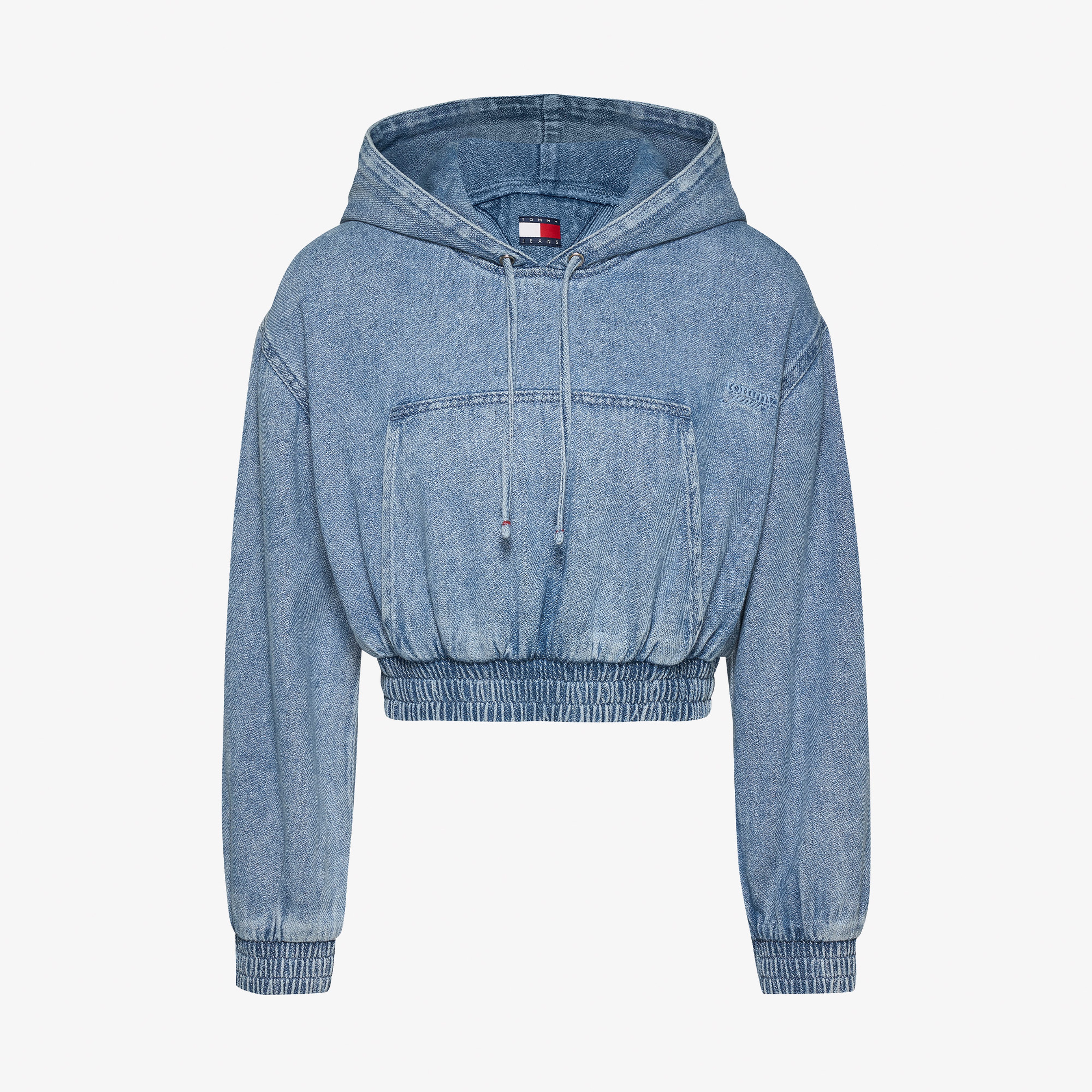 Tommy Hilfiger Tjw Denim Cropped Kadın Mavi Hoodie