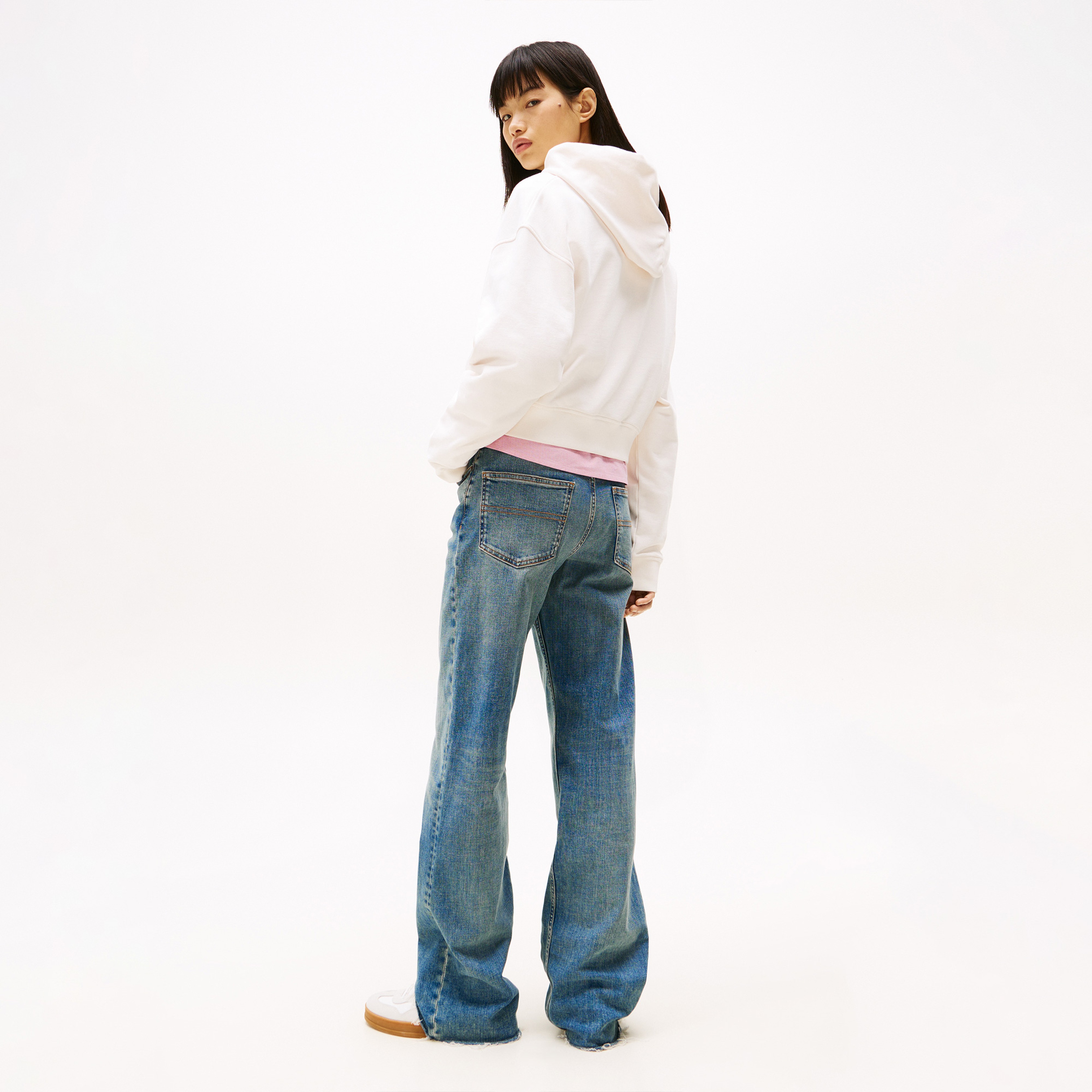 Tommy Hilfiger Tjw Boxy Crp Gmd Varsity Kadın Beyaz Hoodie