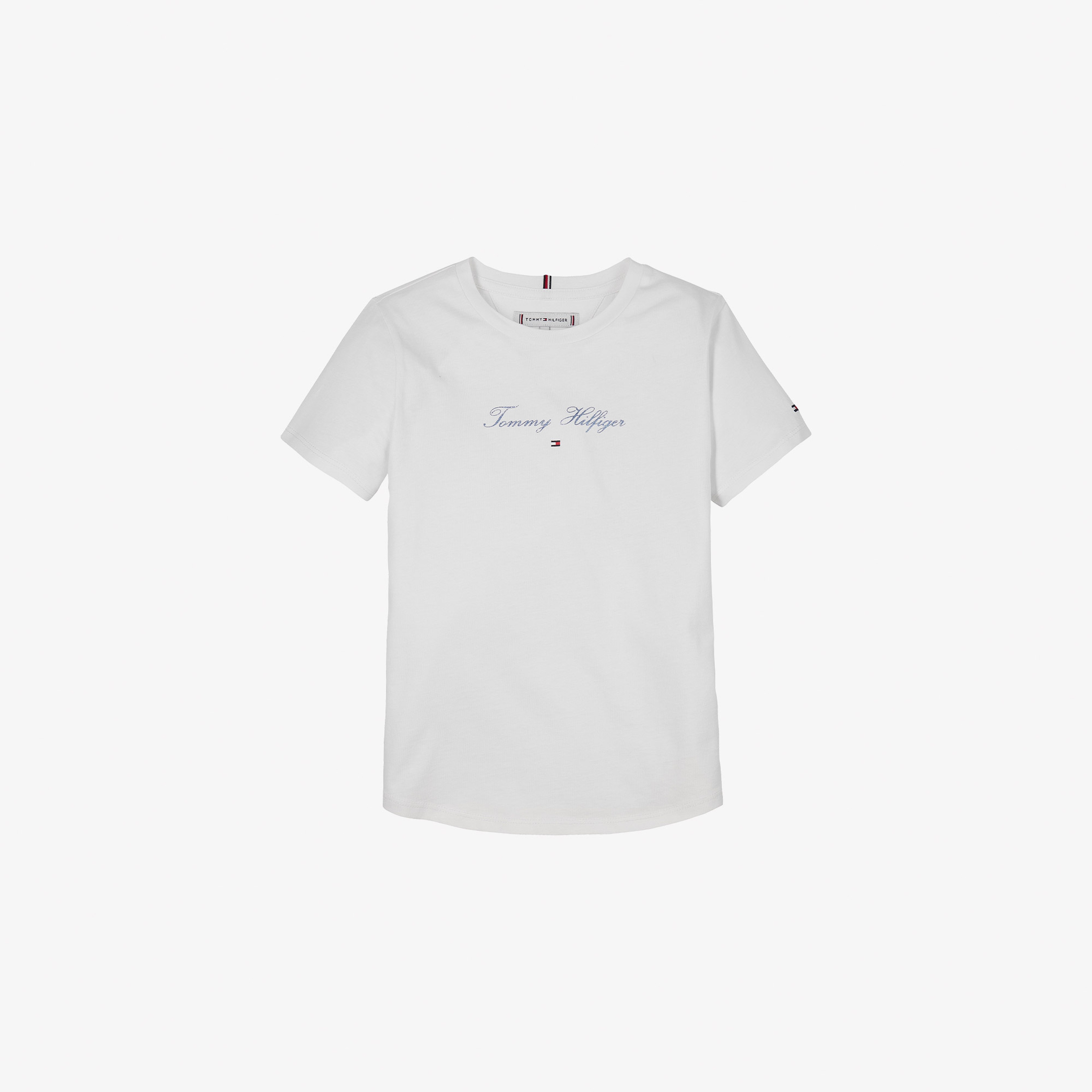 Tommy Hilfiger Tommy Script Slim Çocuk Beyaz T-Shirt