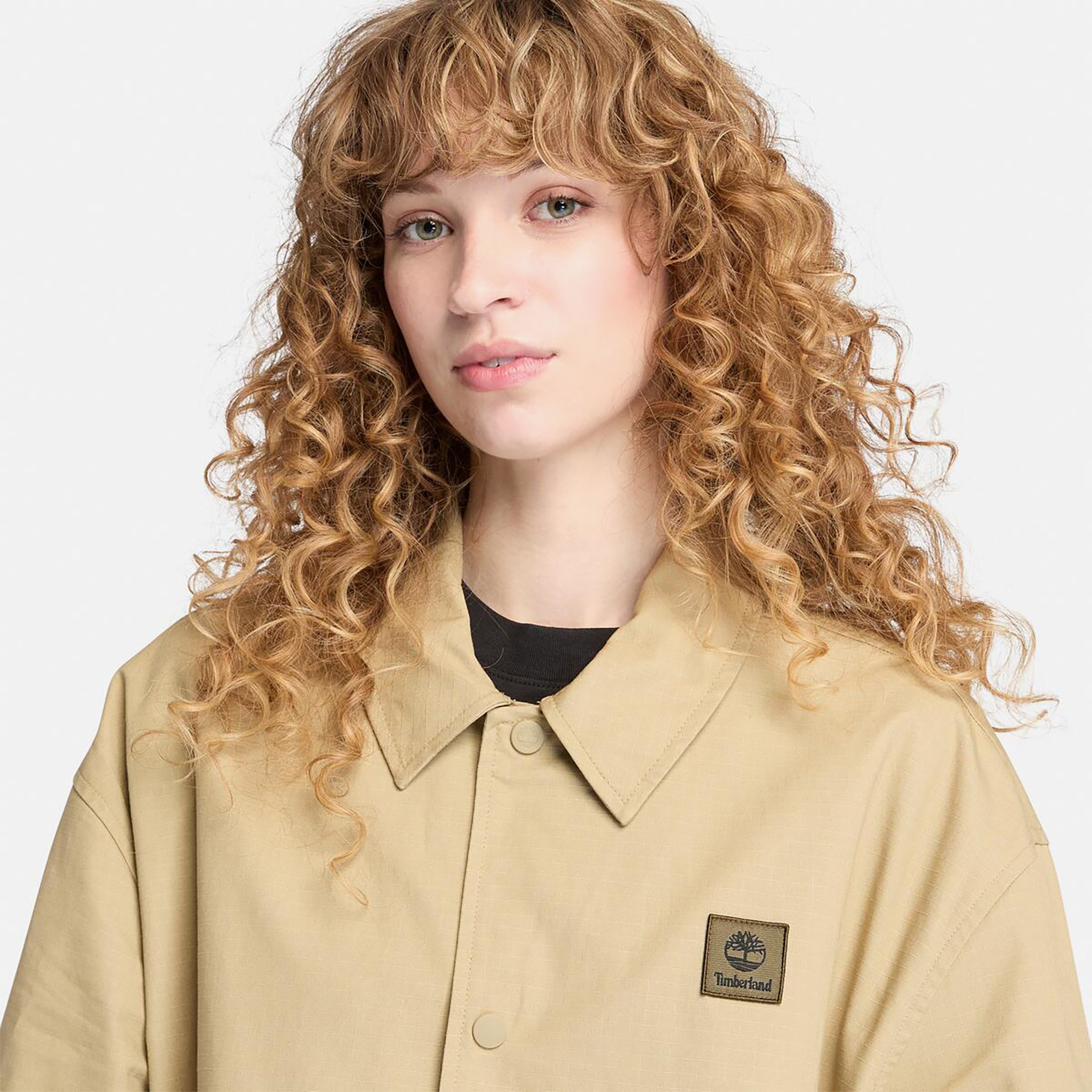 Timberland Woven Badge Ripstop Coach Unisex Krem Ceket