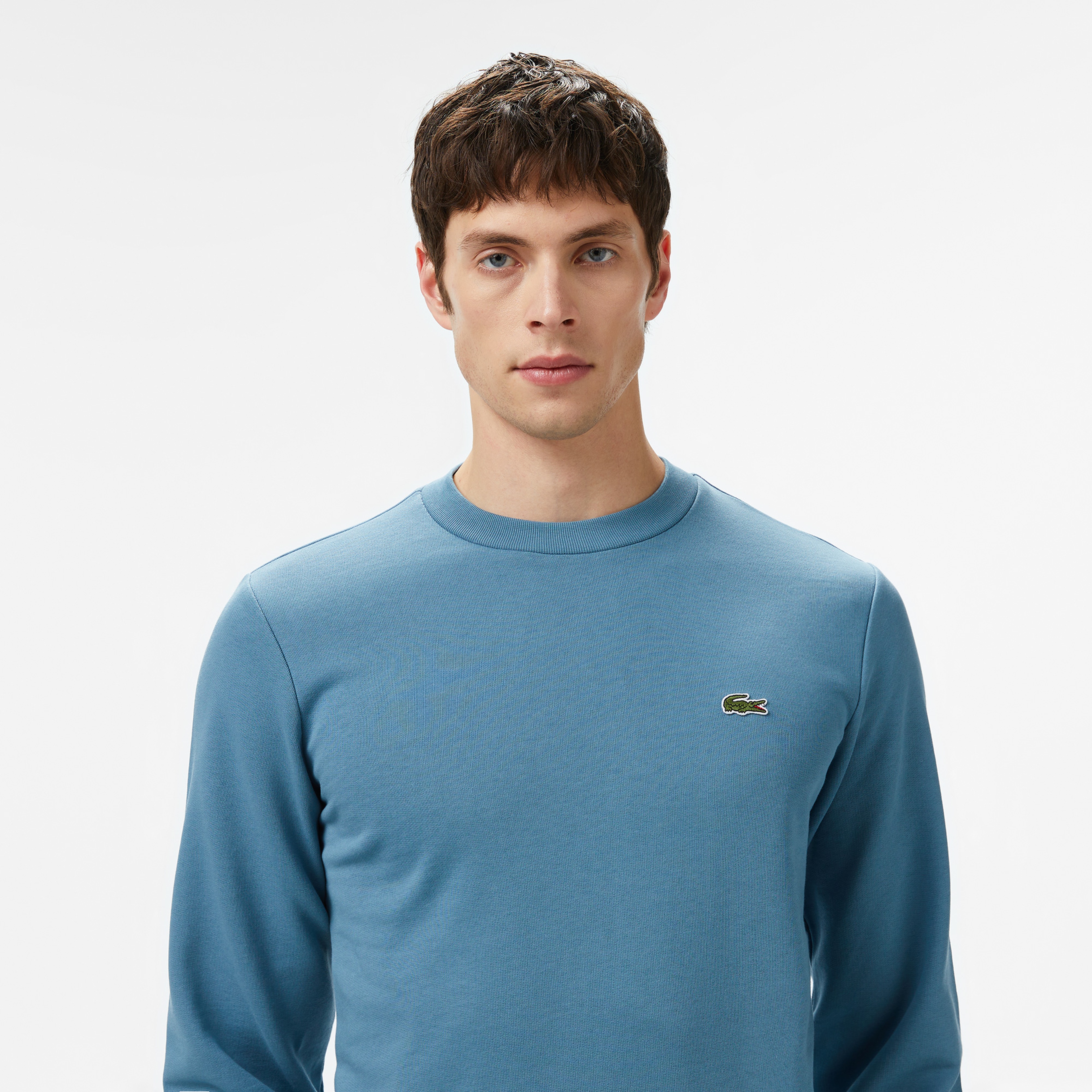 Erkek Classic Fit Bisiklet Yaka Mavi Sweatshirt