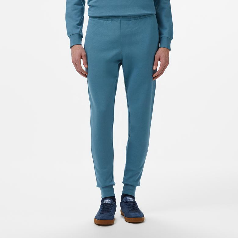 Erkek Slim Fit Organik Pamuk Mavi Eşofman Altı