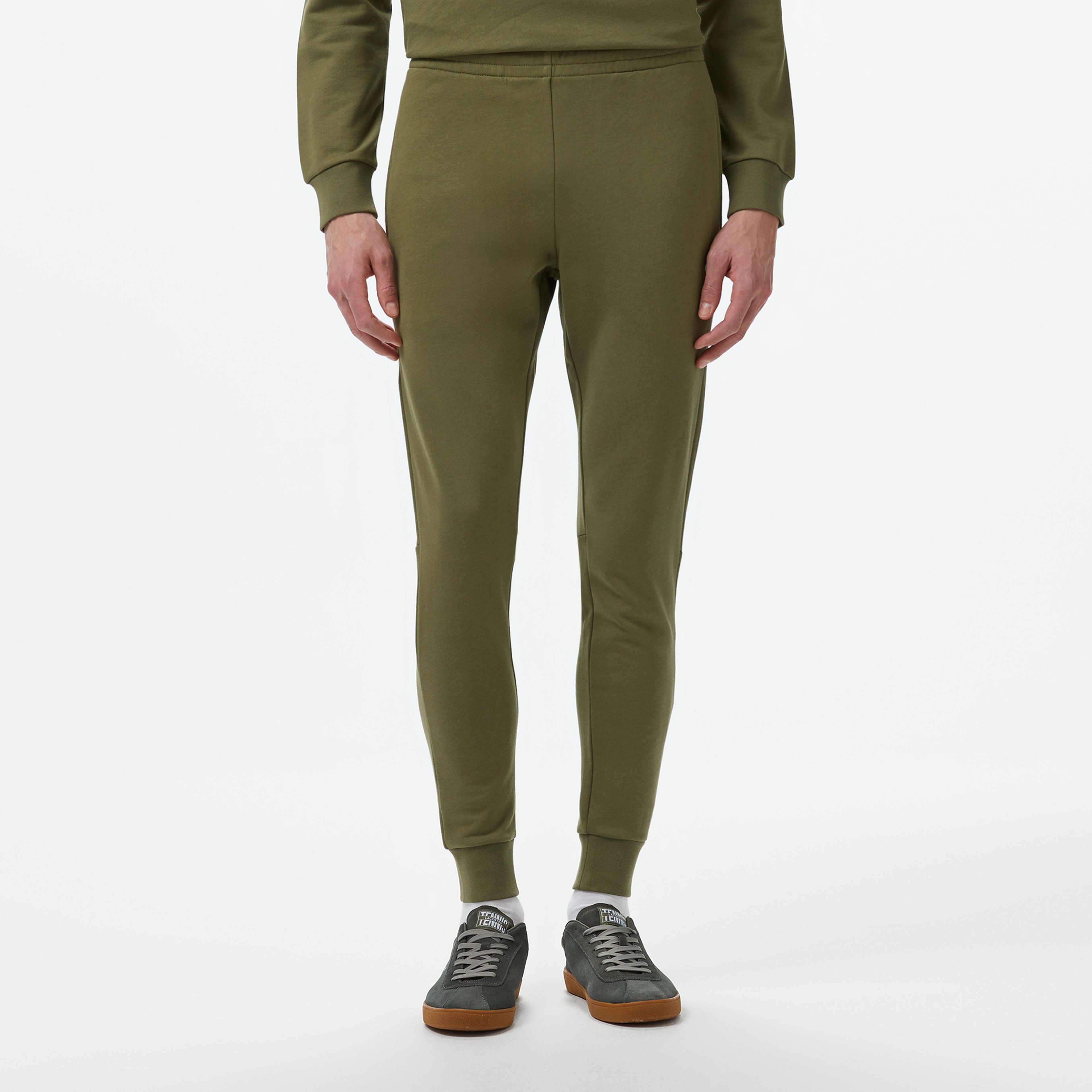 Erkek Slim Fit Organik Pamuk Haki Eşofman Altı