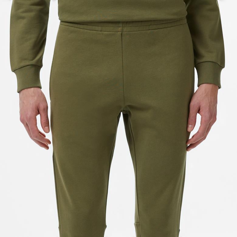 Erkek Slim Fit Organik Pamuk Haki Eşofman Altı