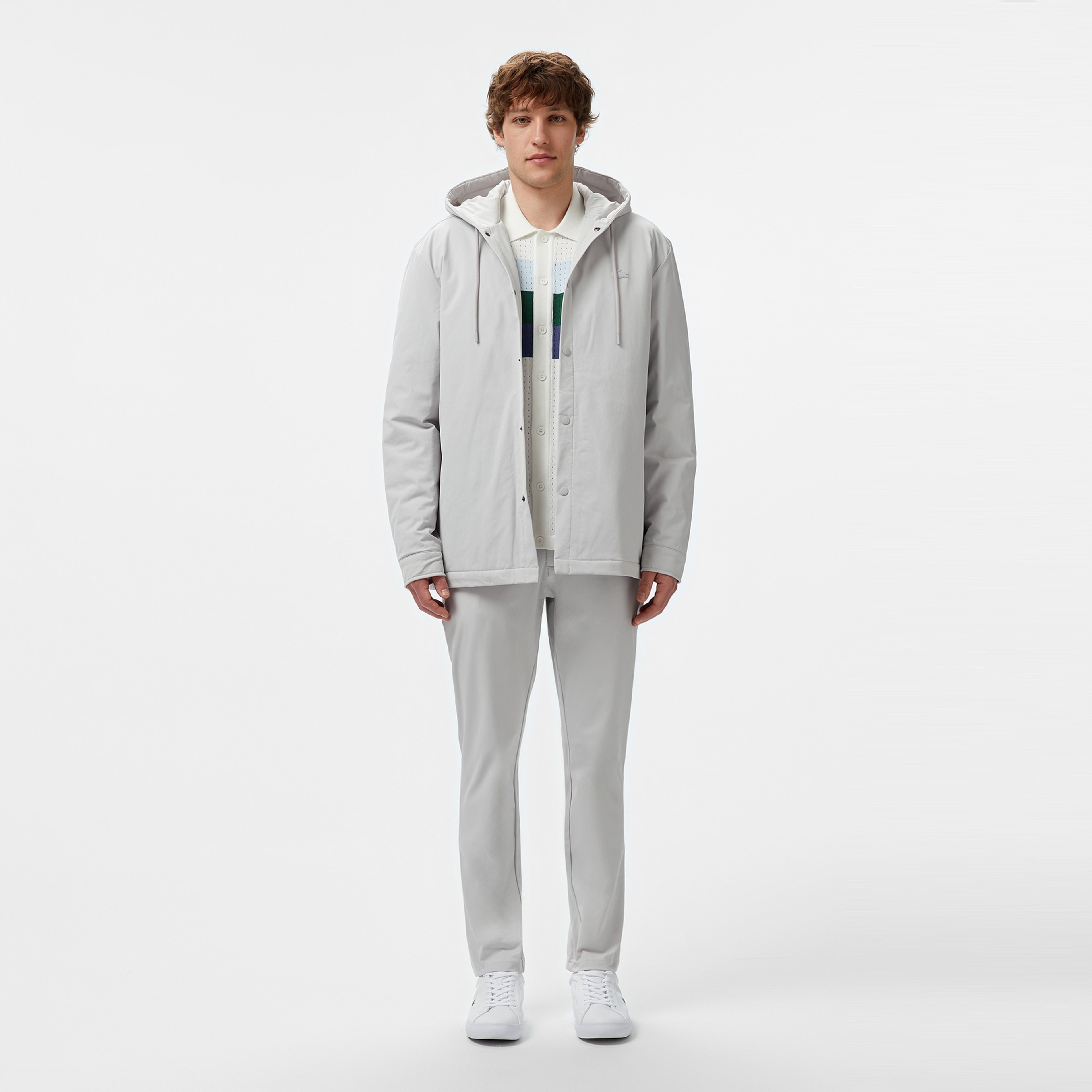 Erkek Regular Fit Kapüşonlu Gri Ceket