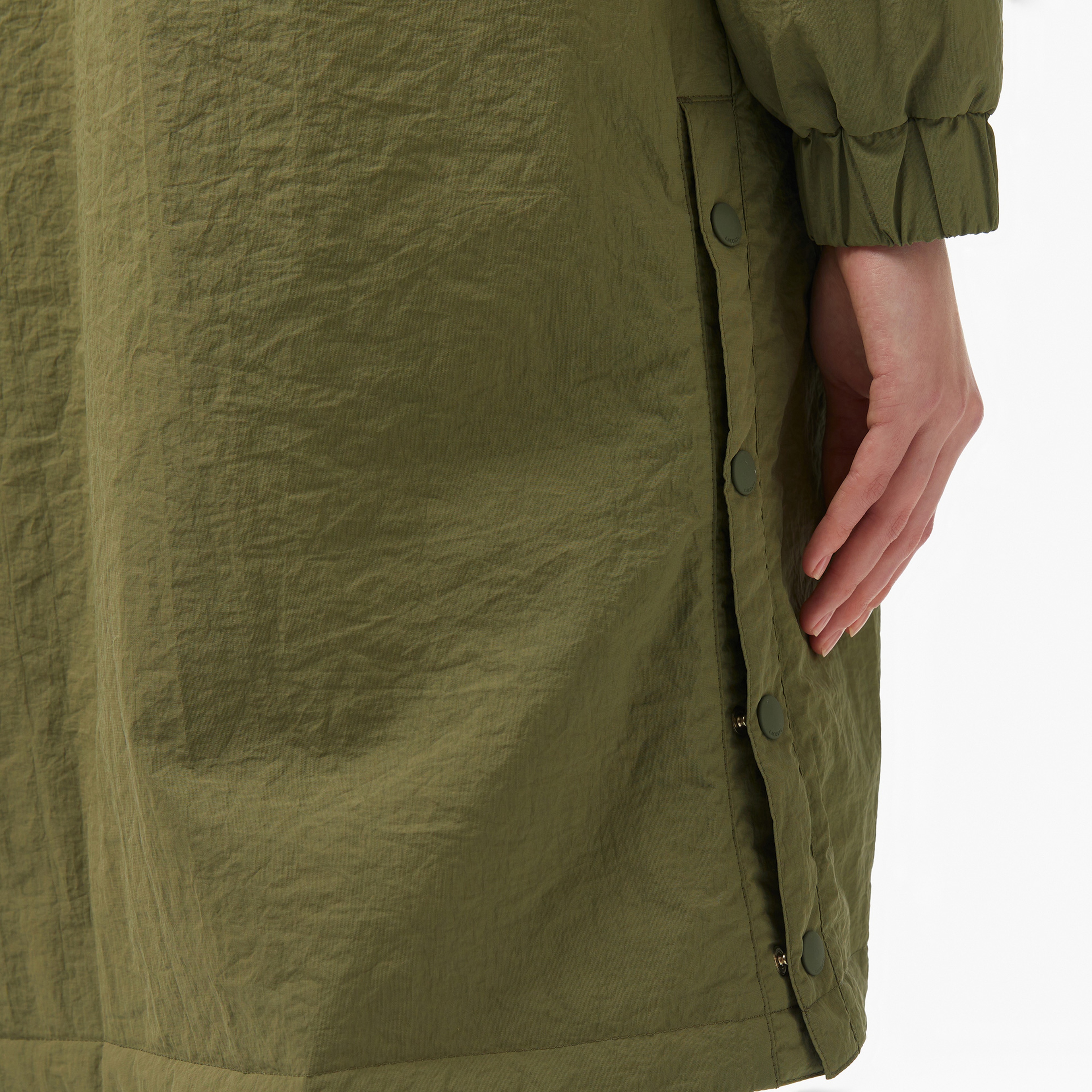 Kadın Kapüşonlu Yeşil Yağmurluk