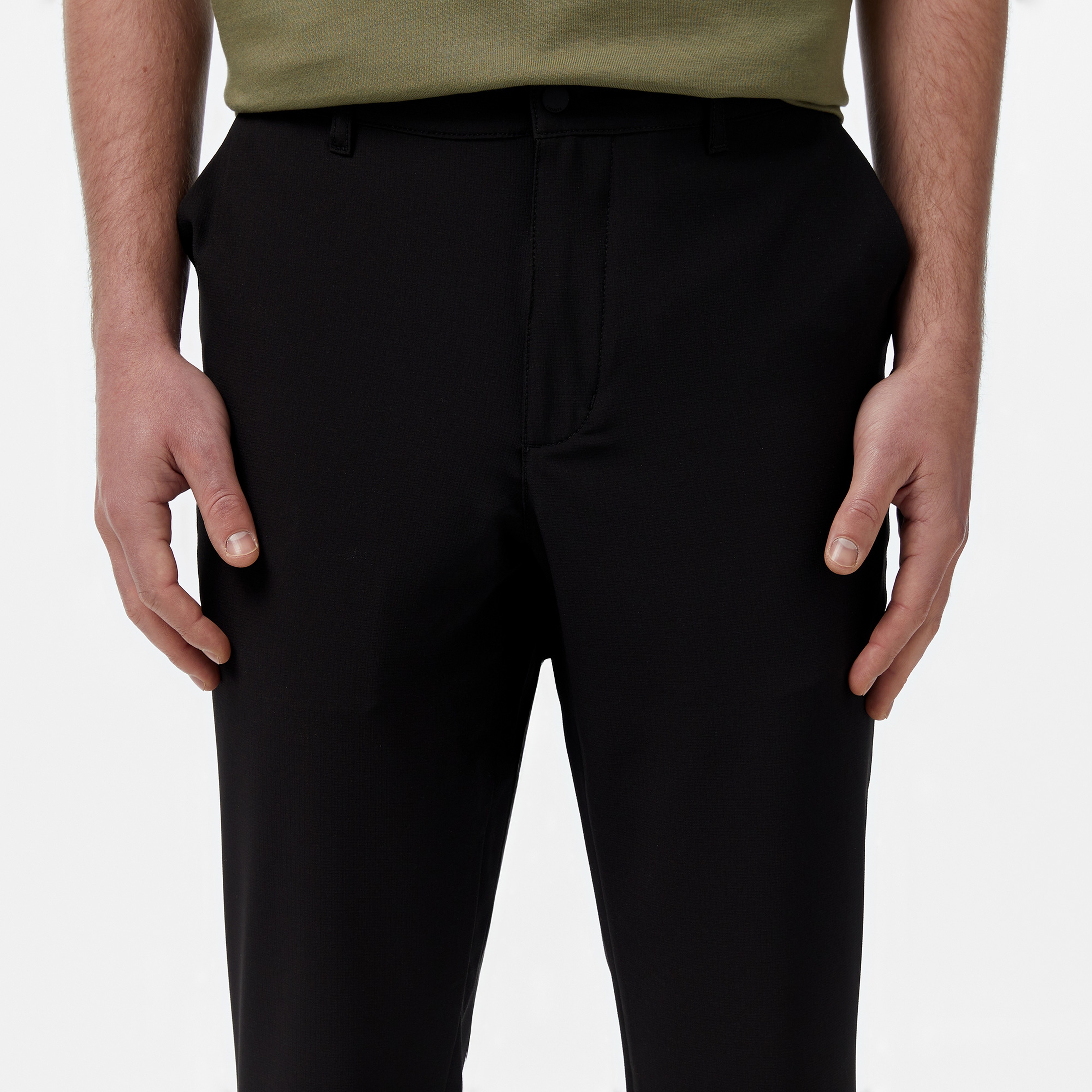 Erkek Tapered Fit Siyah Pantolon