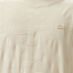 Erkek Bisiklet Yaka Desenli Bej T-Shirt