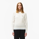 Kadın Regular Fit Bisiklet Yaka Beyaz Triko