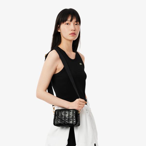 Maheki Kadın Monogram Deri  Siyah Postacı Çantası