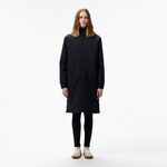 Kadın Kapüşonlu Siyah Yağmurluk