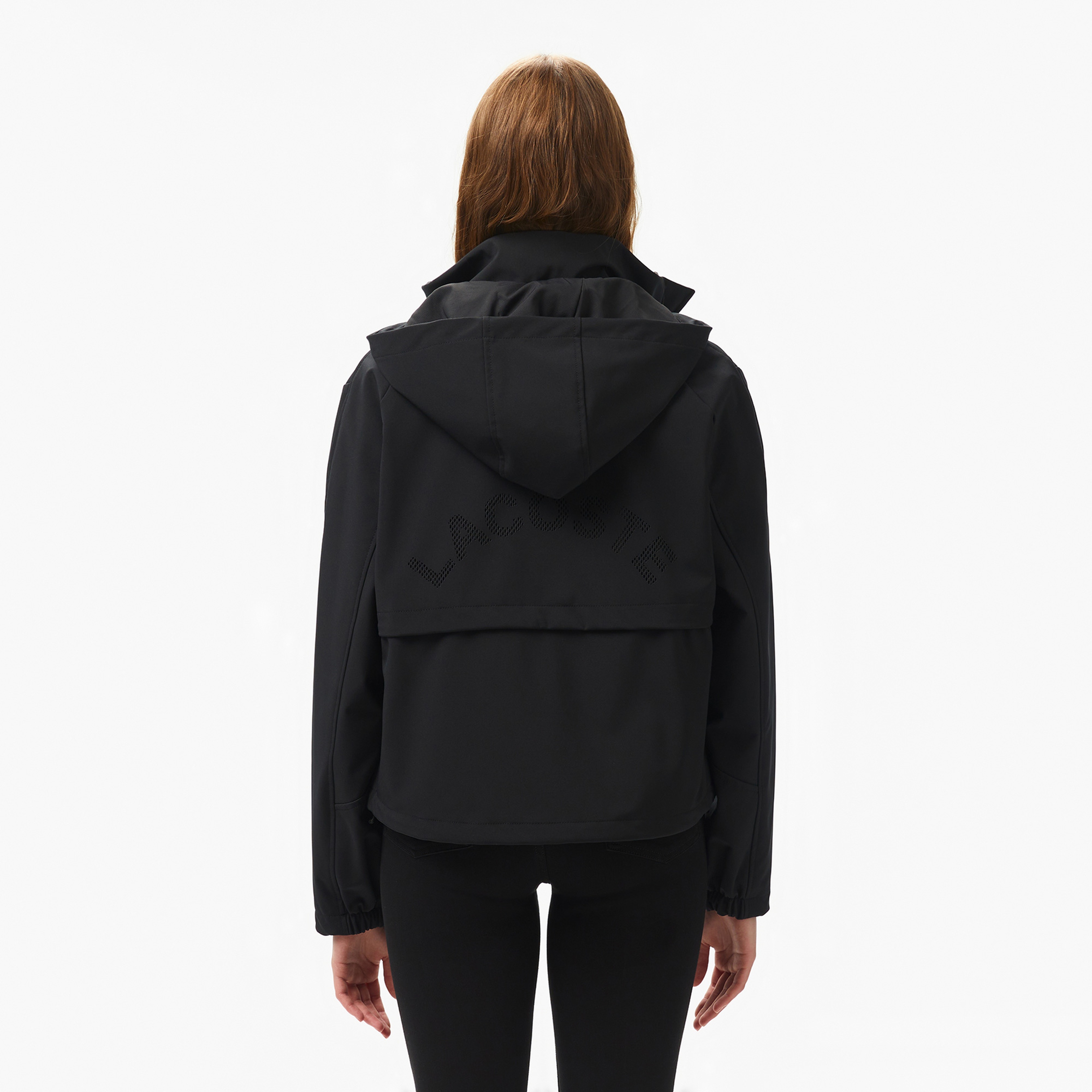 Kadın Relaxed Fit Kapüşonlu Siyah Yağmurluk