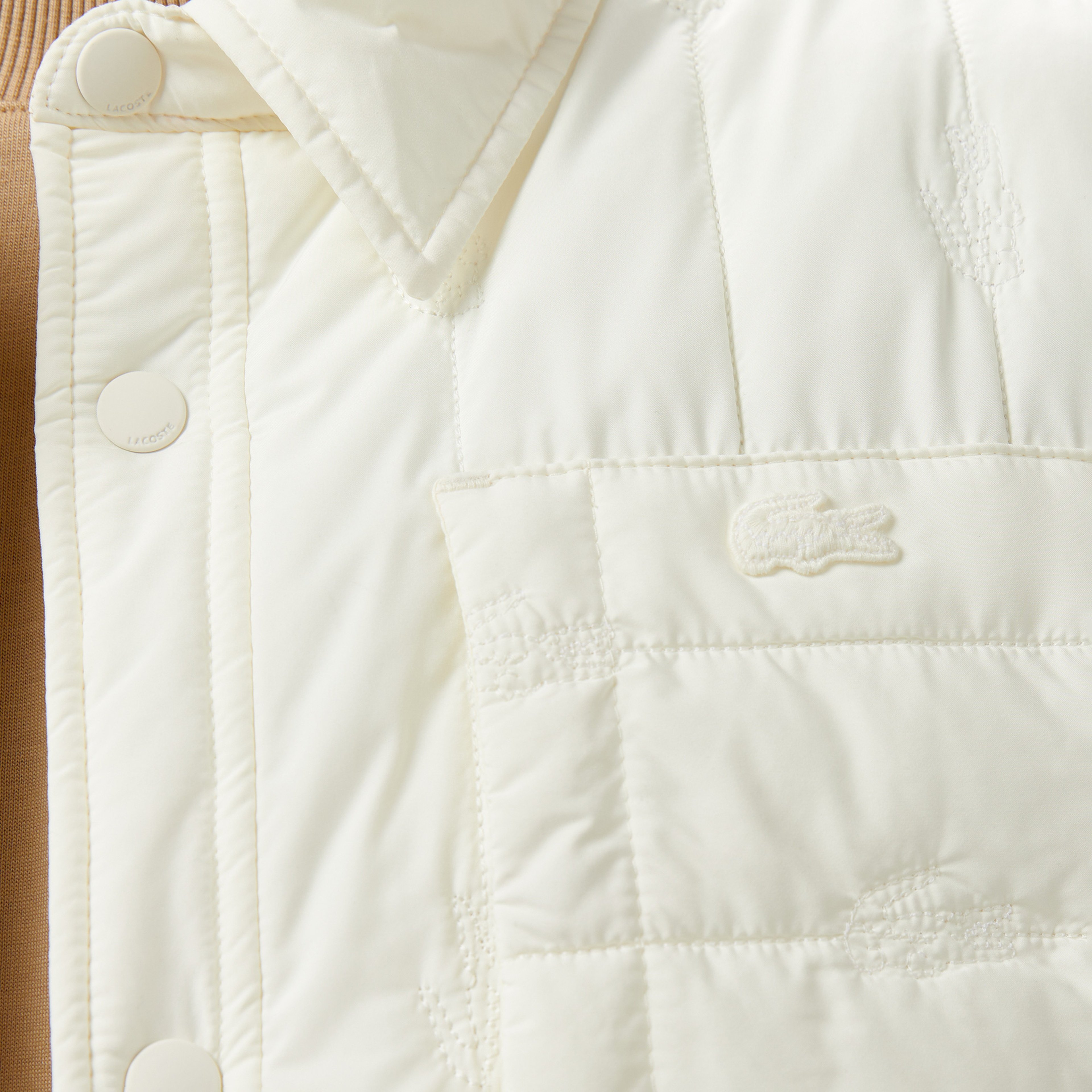 Erkek Relaxed Fit Gömlek Yaka Desenli Beyaz Ceket