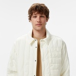 Erkek Relaxed Fit Gömlek Yaka Desenli Beyaz Ceket