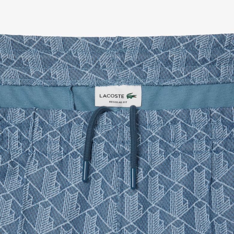 Paris Erkek Regular Fit Monogram Mavi Eşofman Altı