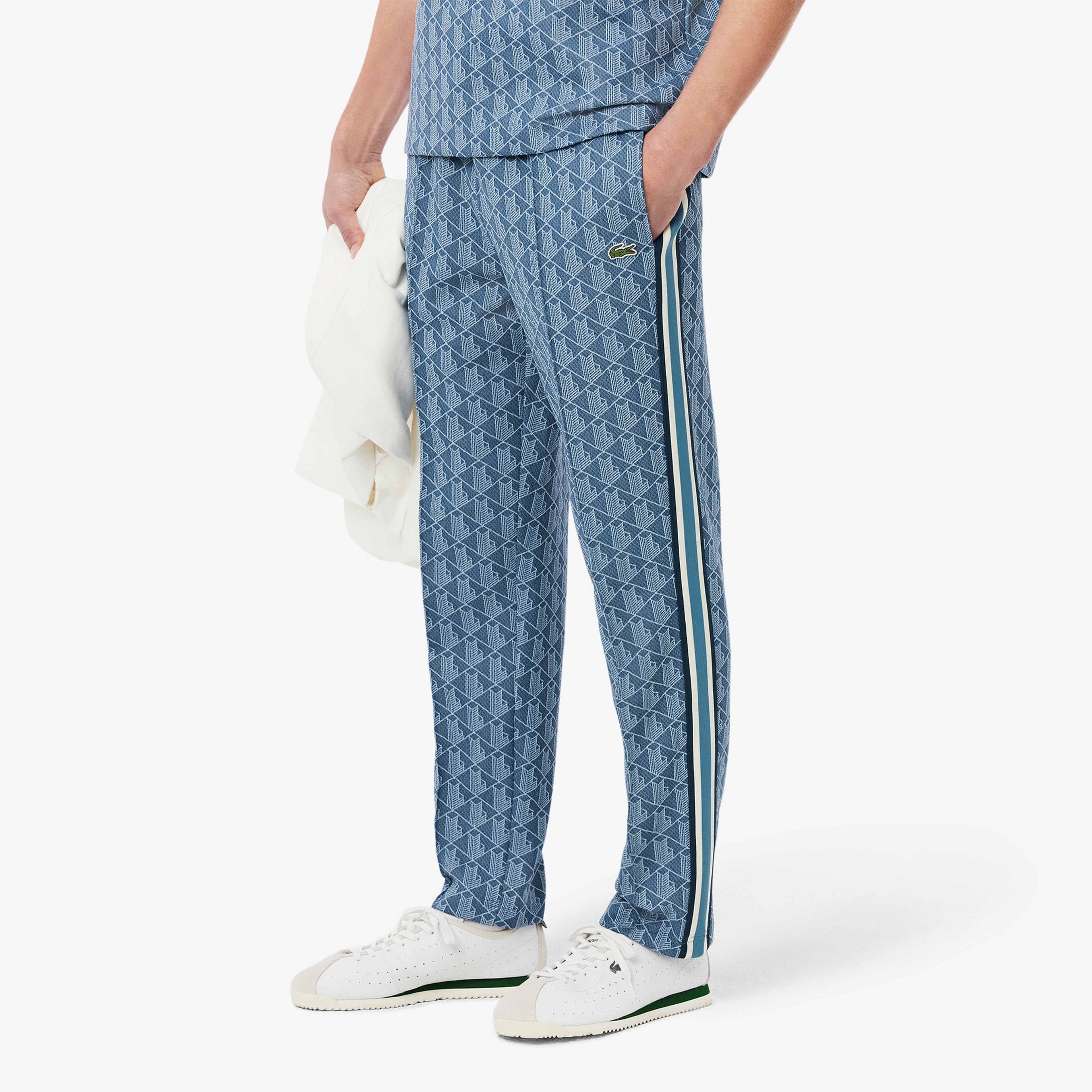 Paris Erkek Regular Fit Monogram Mavi Eşofman Altı