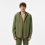 Erkek Relaxed Fit Kapüşonlu Haki Ceket